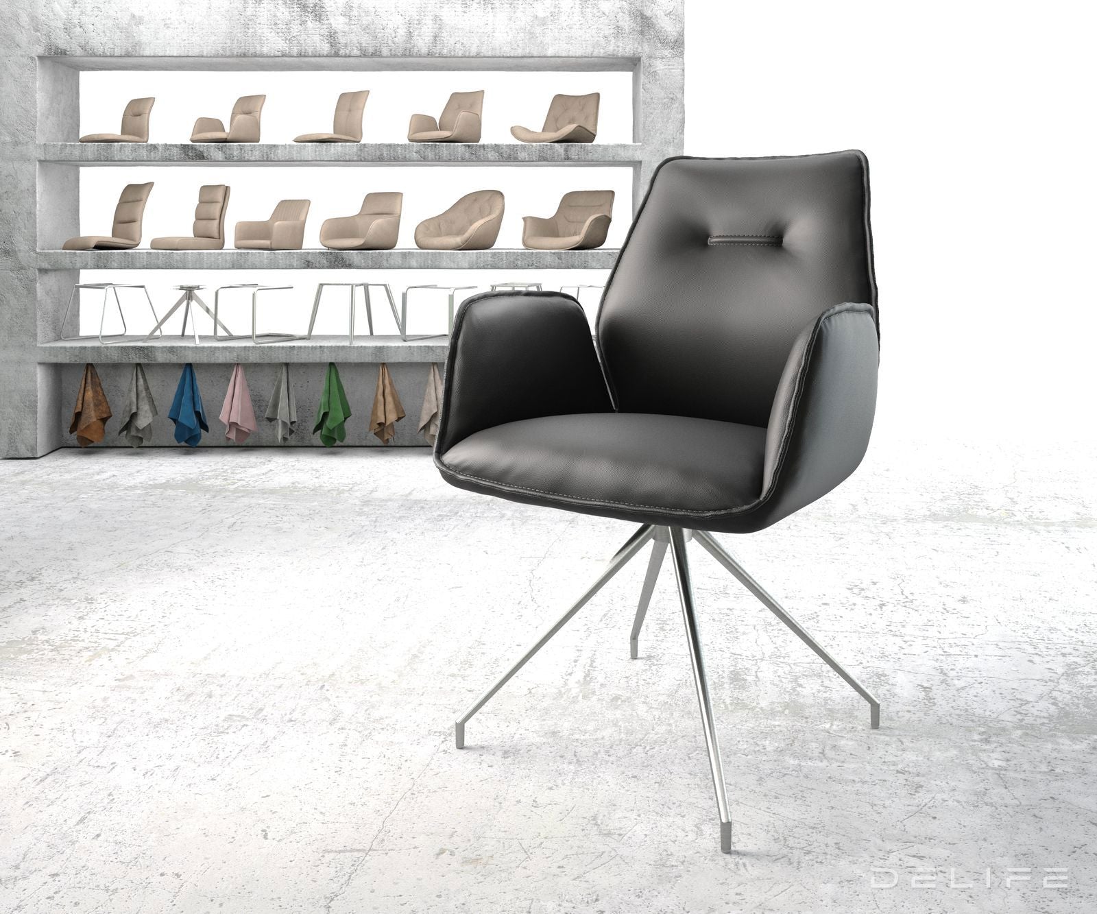 Blagovaonska stolica Zoa, Materijal: Koža