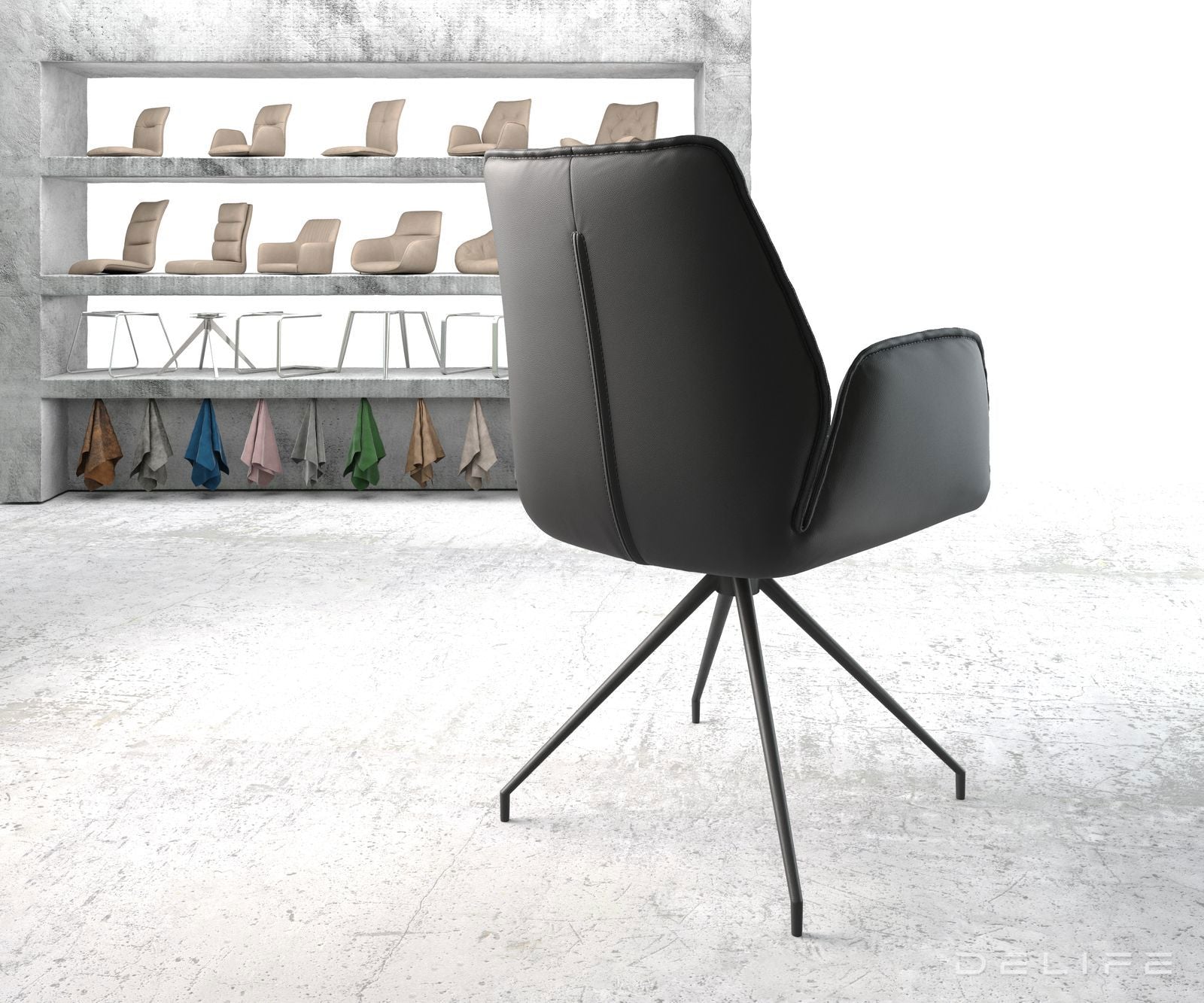 Blagovaonska stolica Zoa, Materijal: Koža