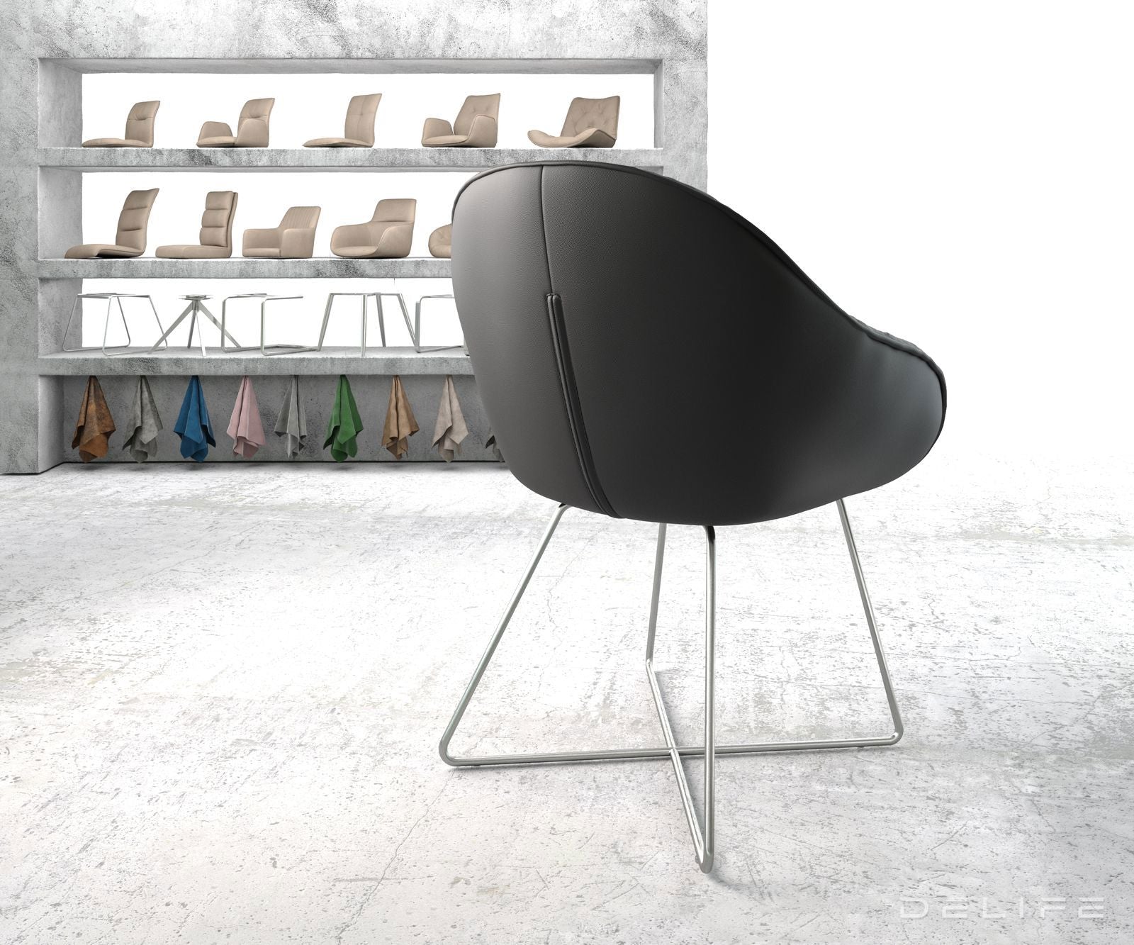 Blagovaonska stolica Gaio, Materijal: Koža