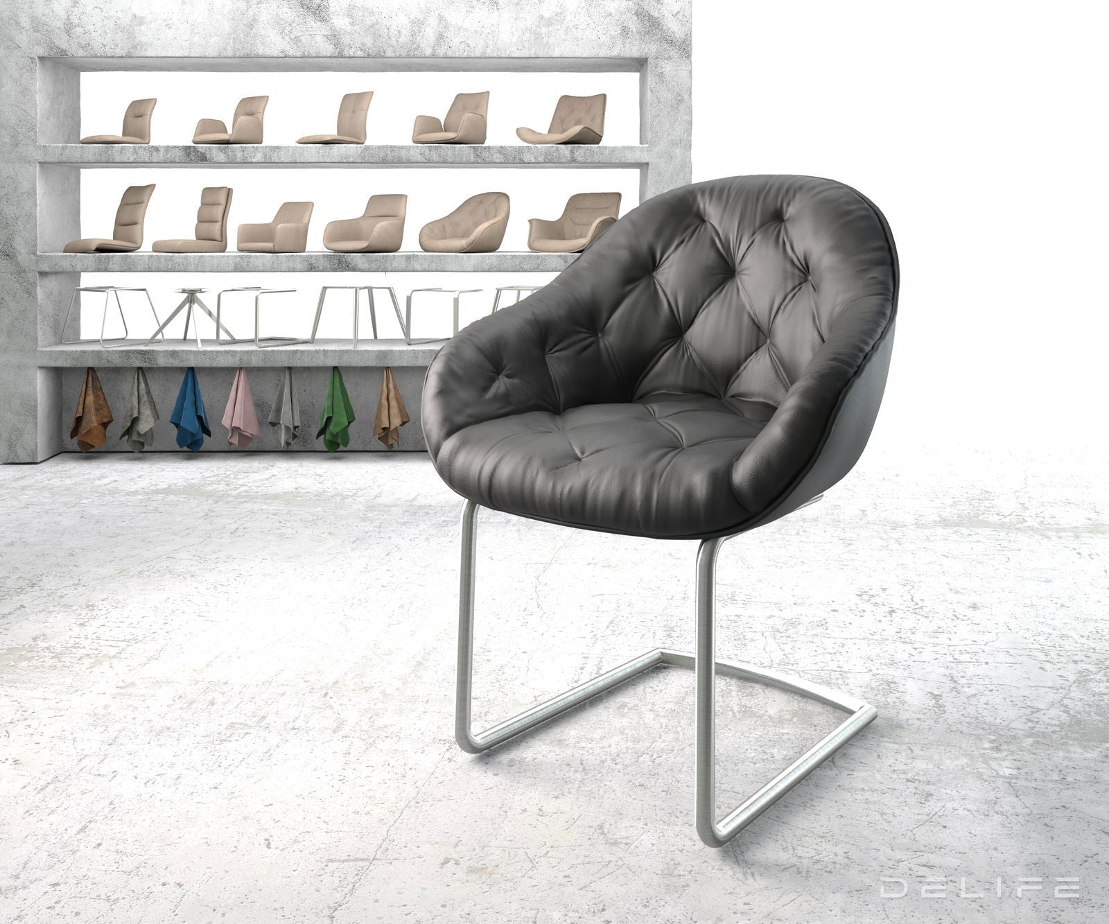 Blagovaonska stolica Gaio, Materijal: Koža