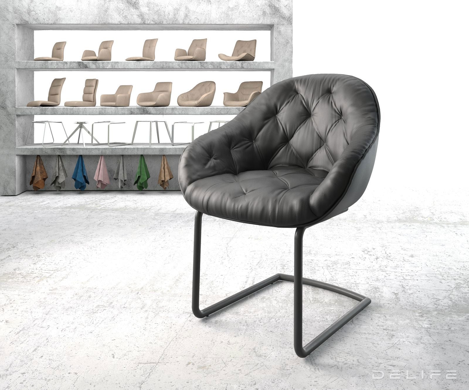 Blagovaonska stolica Gaio, Materijal: Koža