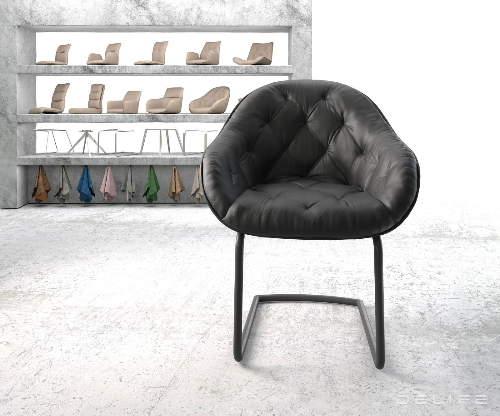 Blagovaonska stolica Gaio, Materijal: Koža