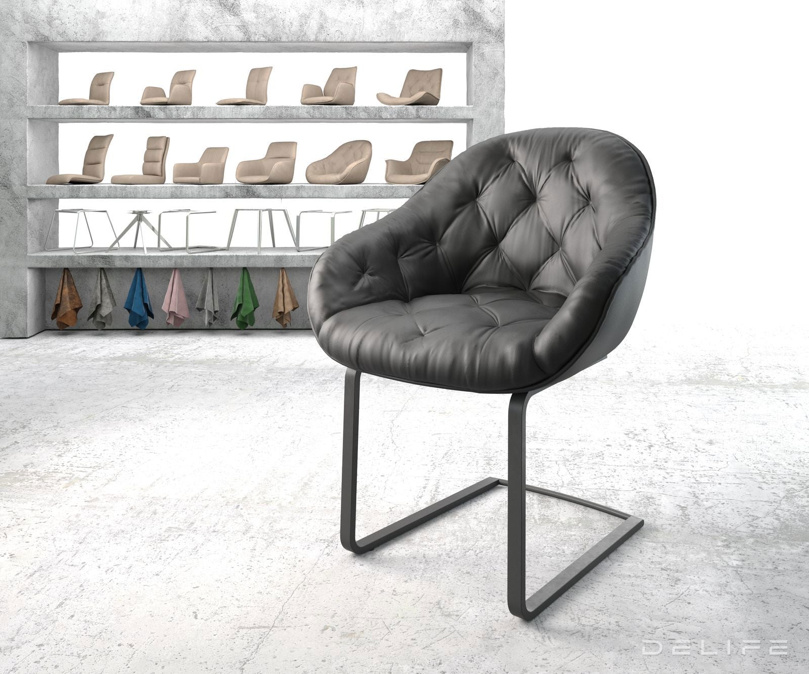 Blagovaonska stolica Gaio, Materijal: Koža