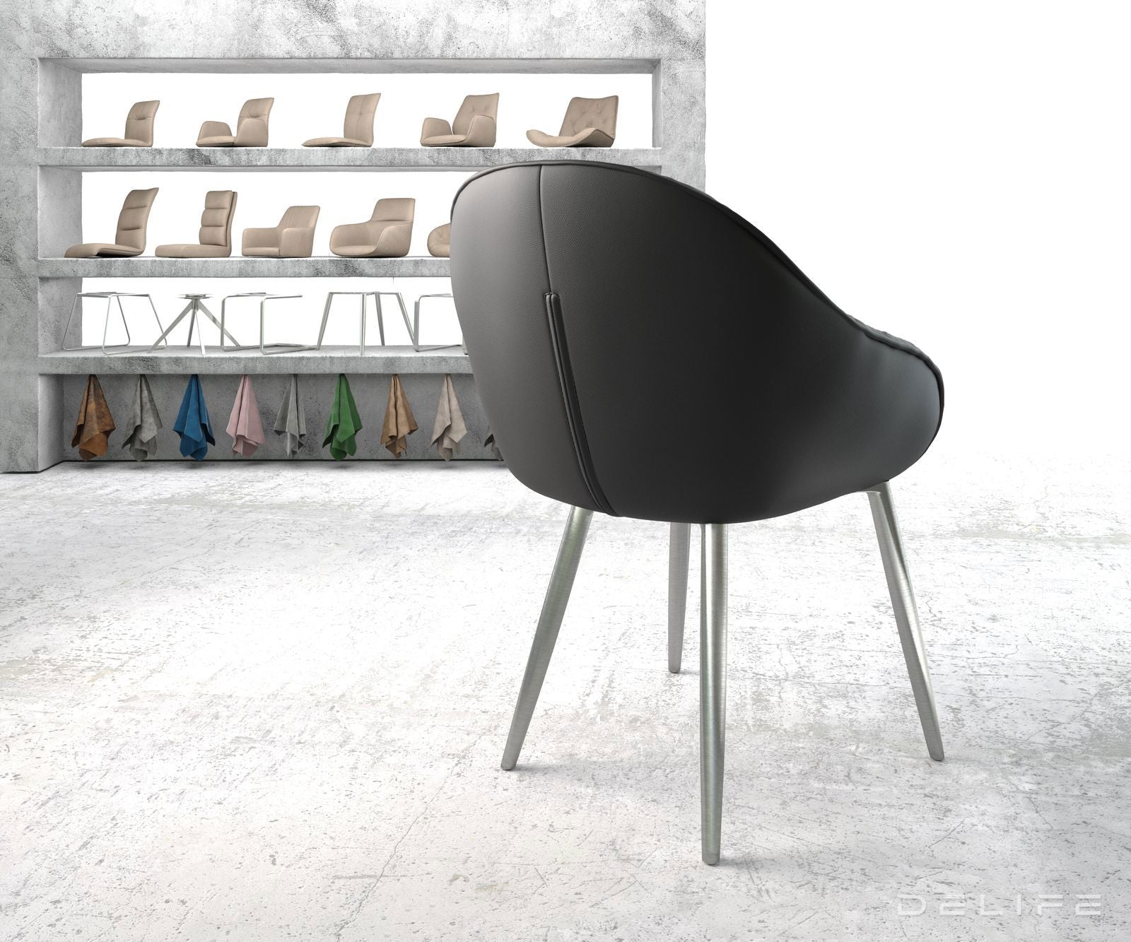 Blagovaonska stolica Gaio, Materijal: Koža