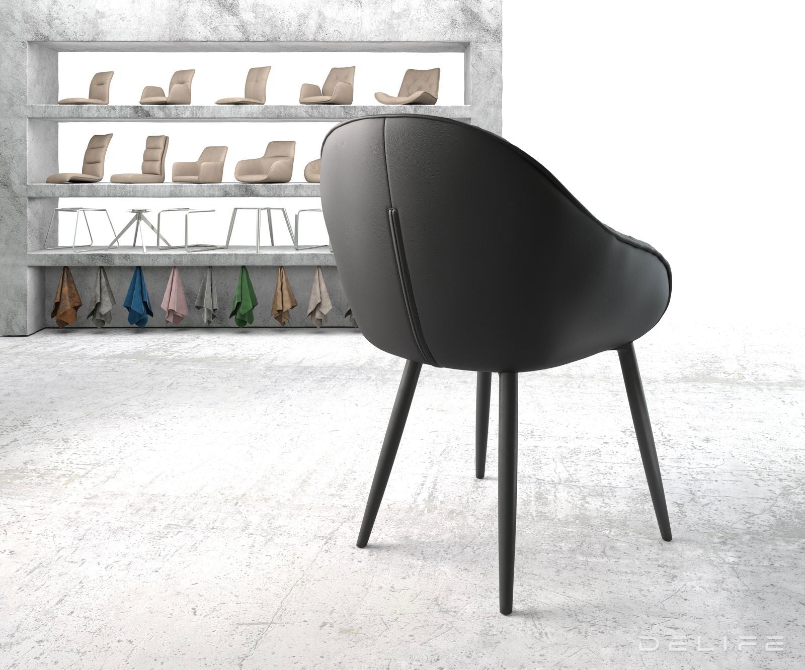 Blagovaonska stolica Gaio, Materijal: Koža