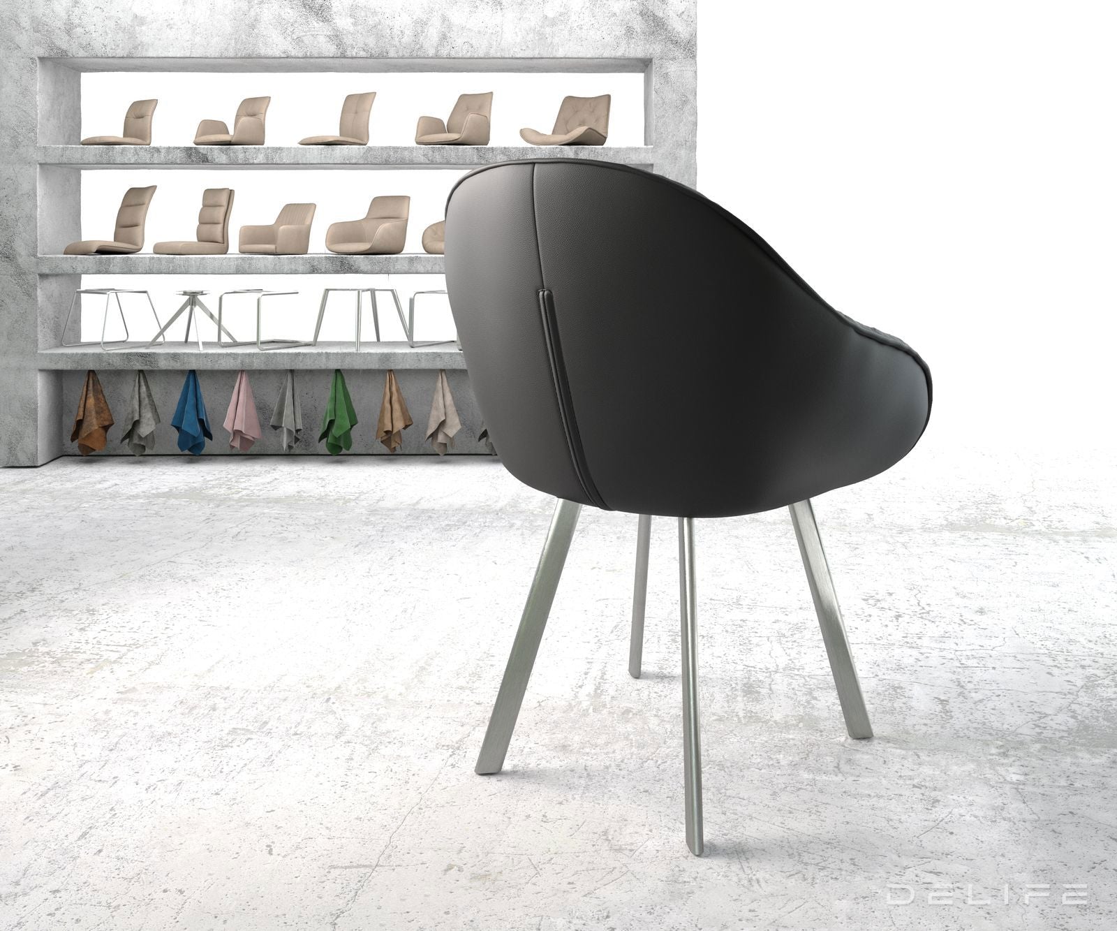 Blagovaonska stolica Gaio, Materijal: Koža