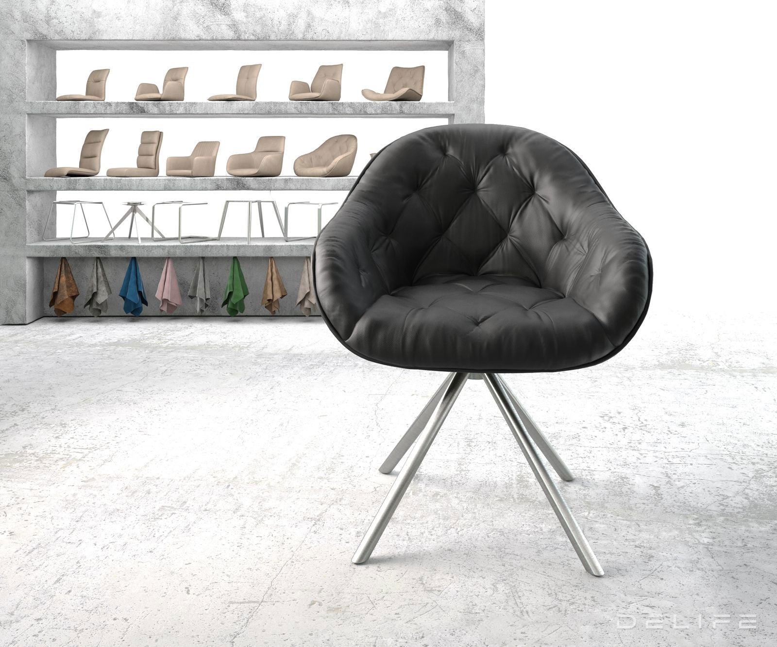 Blagovaonska stolica Gaio, Materijal: Koža