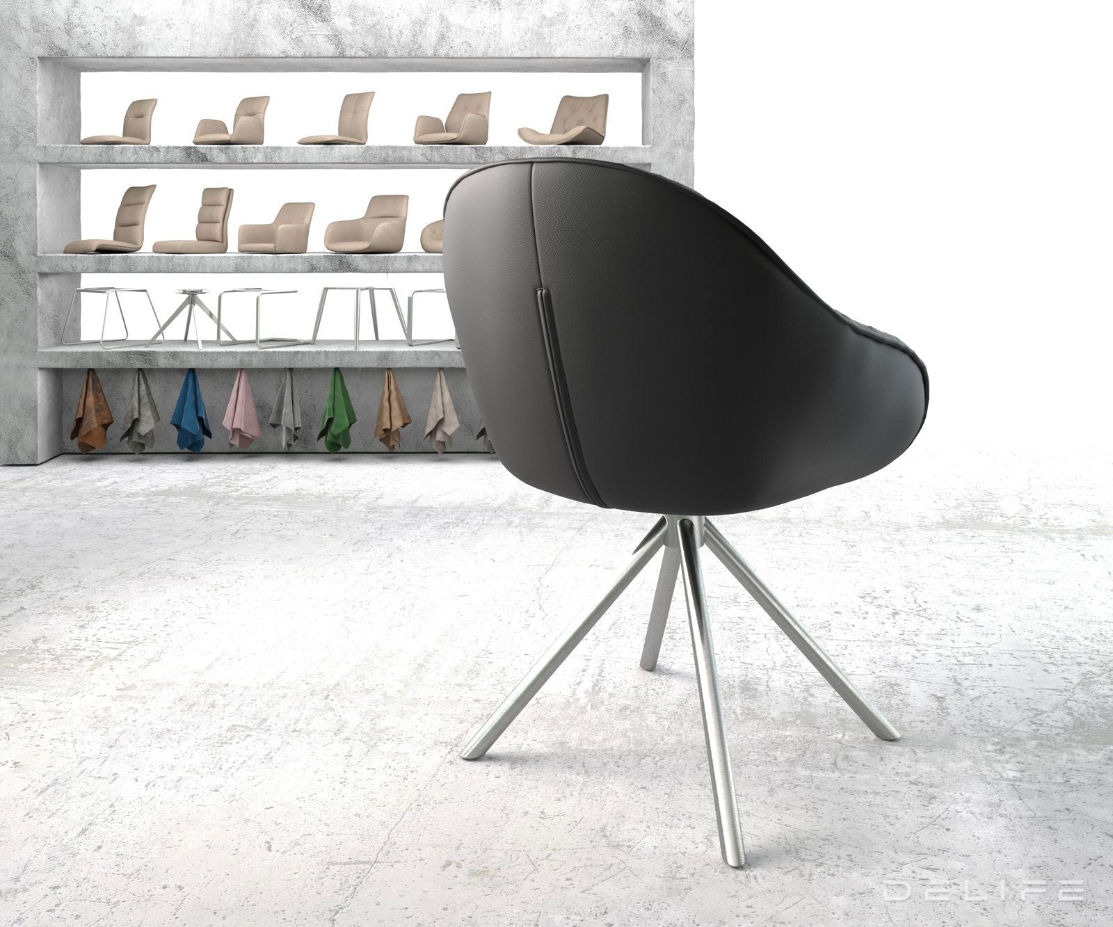 Blagovaonska stolica Gaio, Materijal: Koža