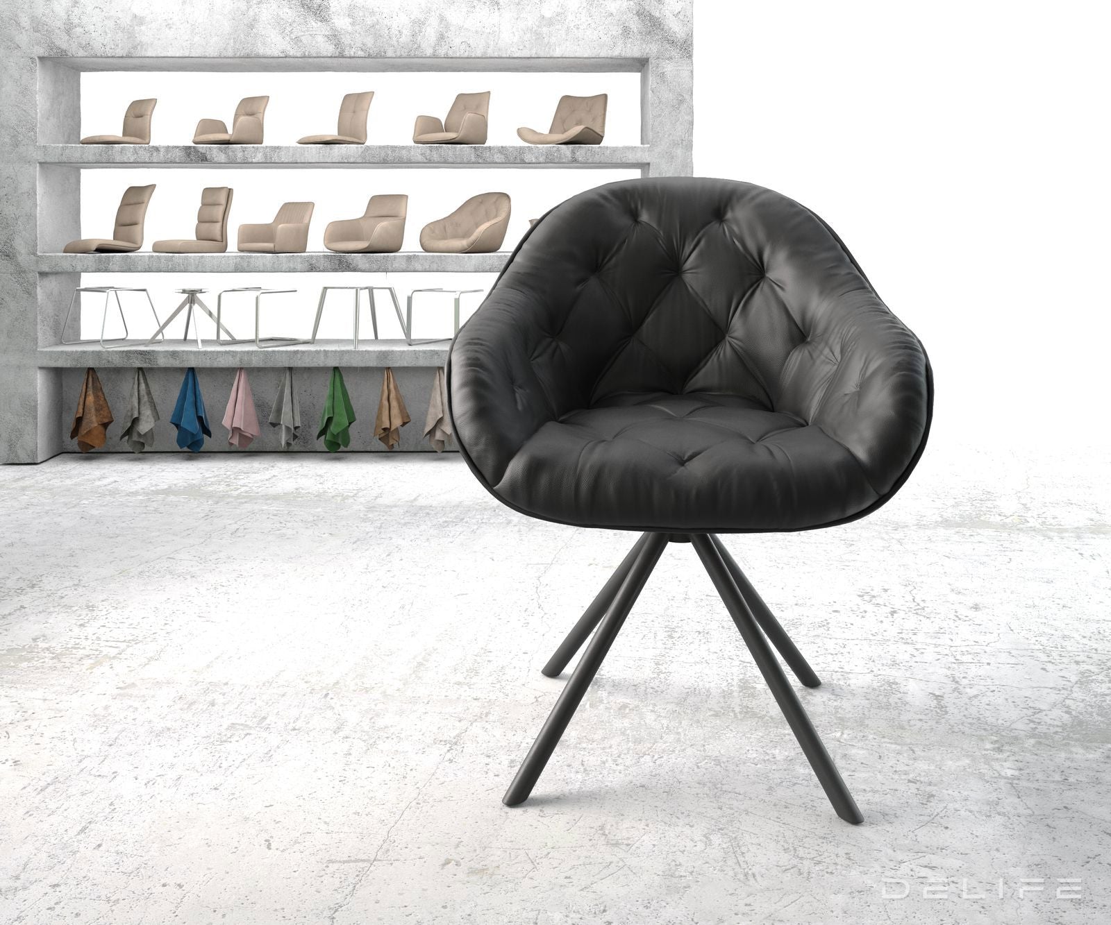 Blagovaonska stolica Gaio, Materijal: Koža