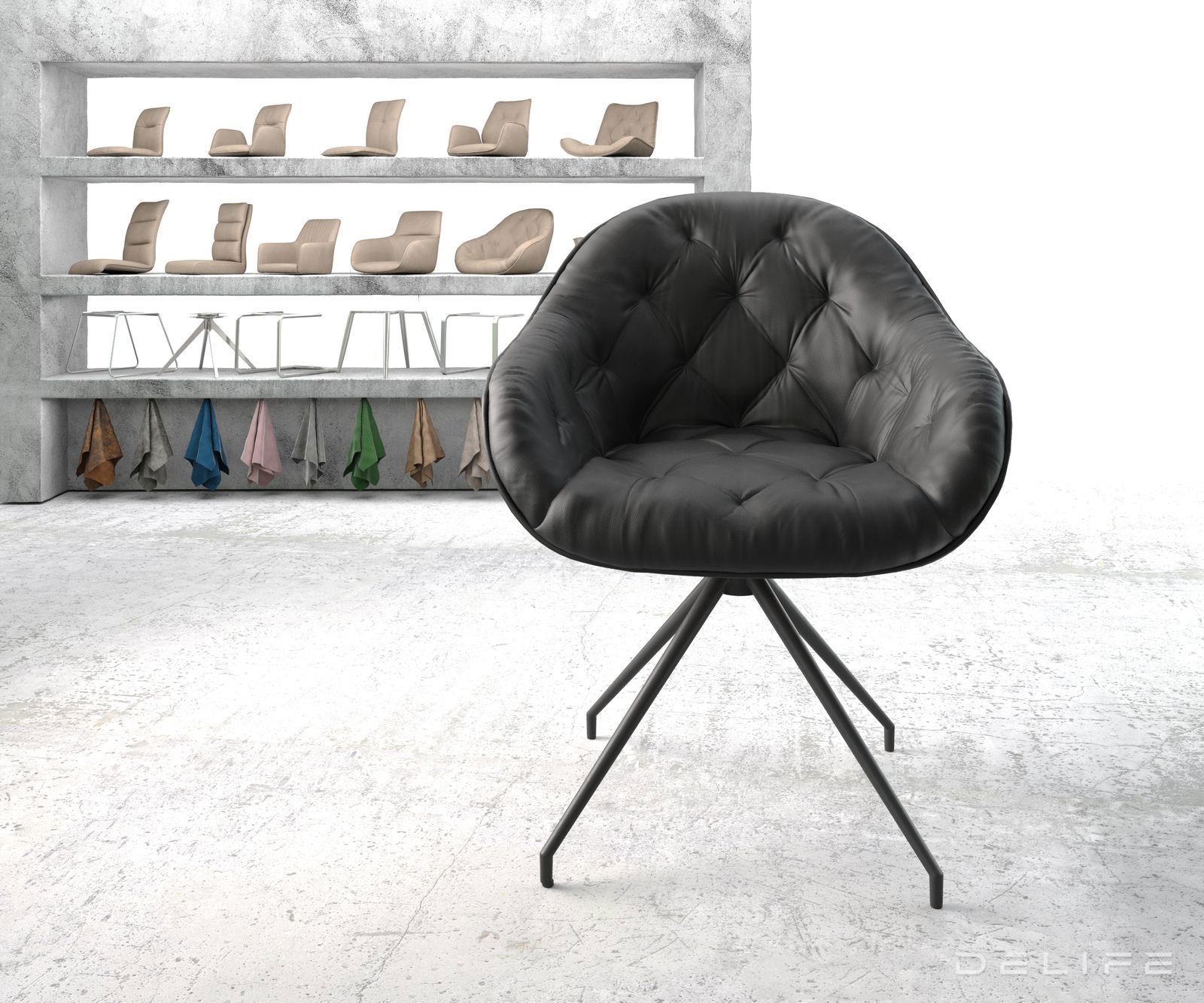 Blagovaonska stolica Gaio, Materijal: Koža