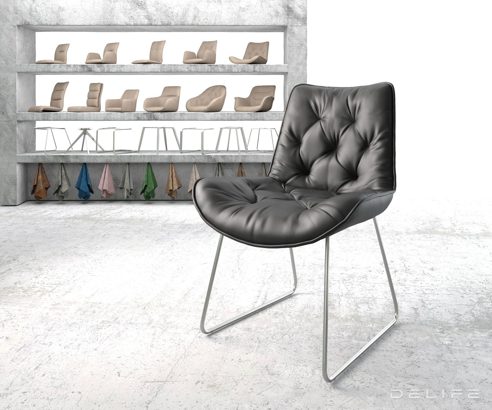 Blagovaonska stolica Taimi, Materijal: Koža