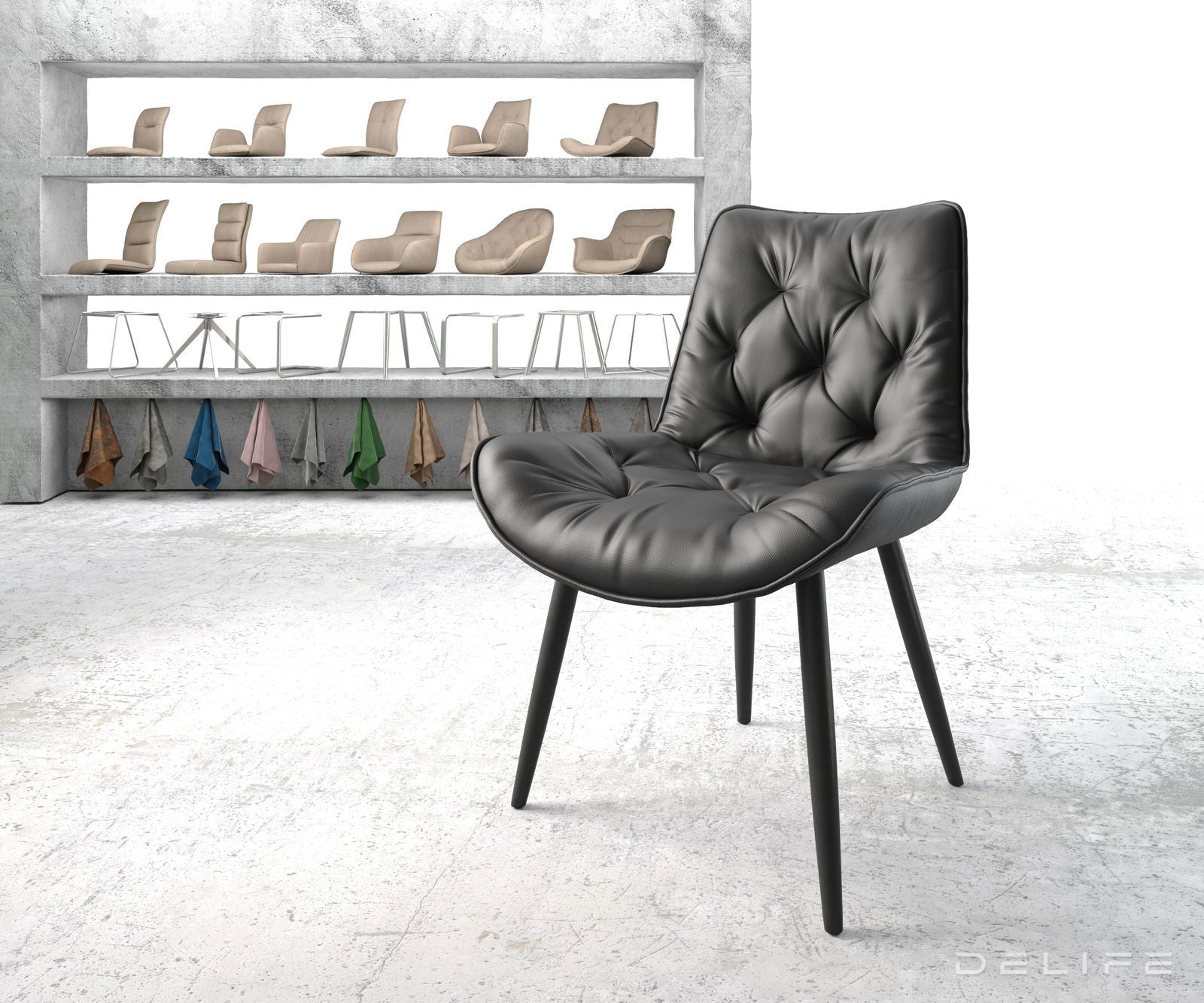 Blagovaonska stolica Taimi, Materijal: Koža