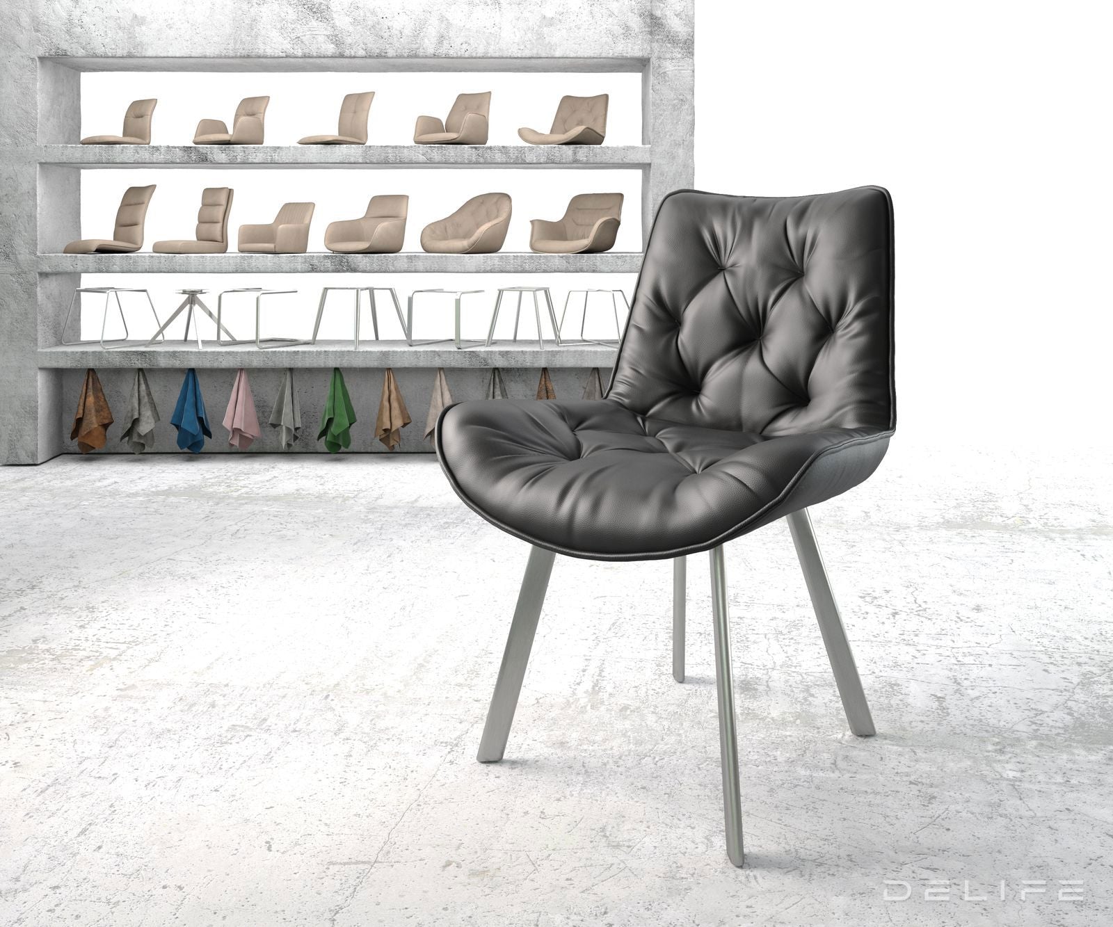 Blagovaonska stolica Taimi, Materijal: Koža