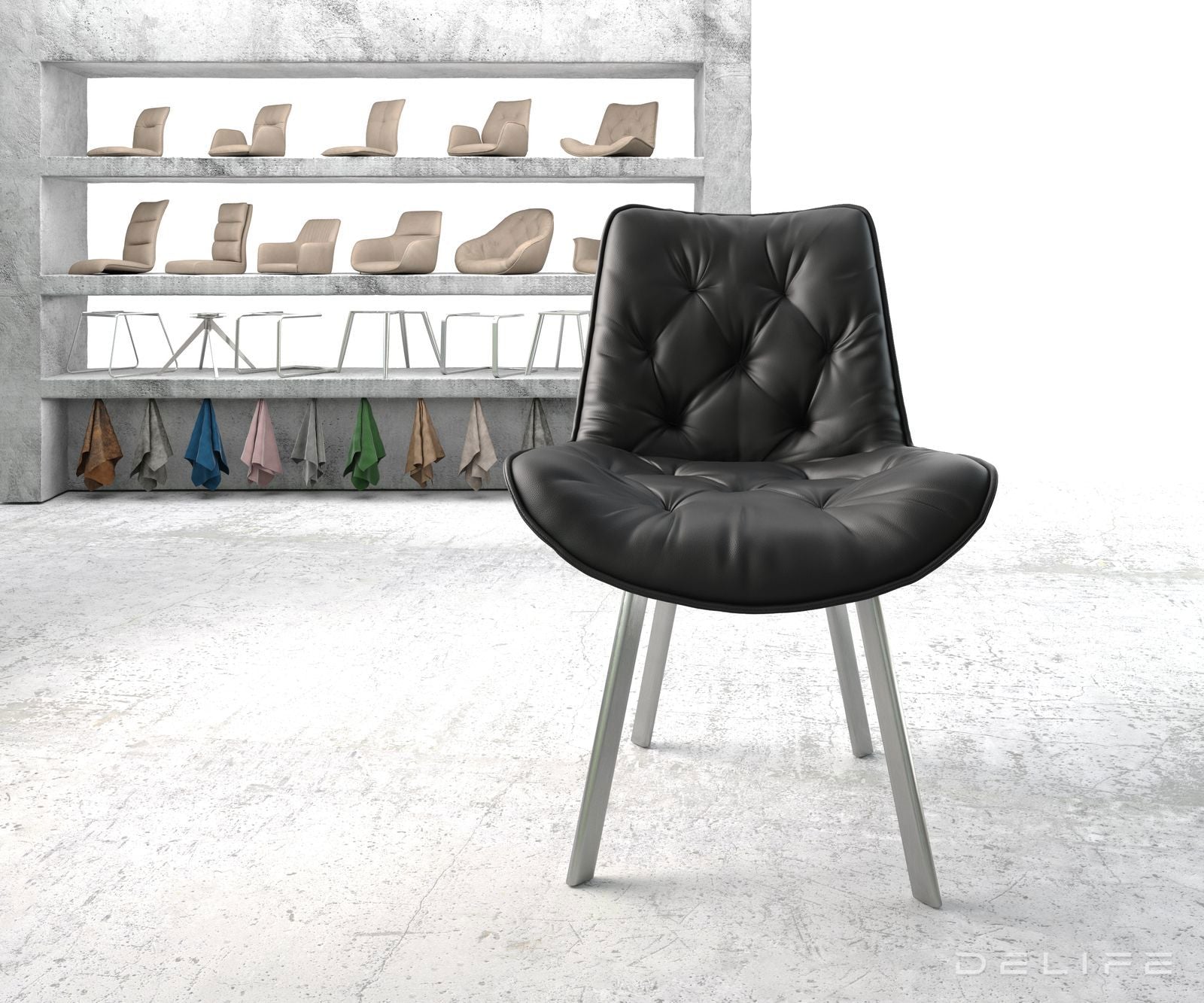 Blagovaonska stolica Taimi, Materijal: Koža