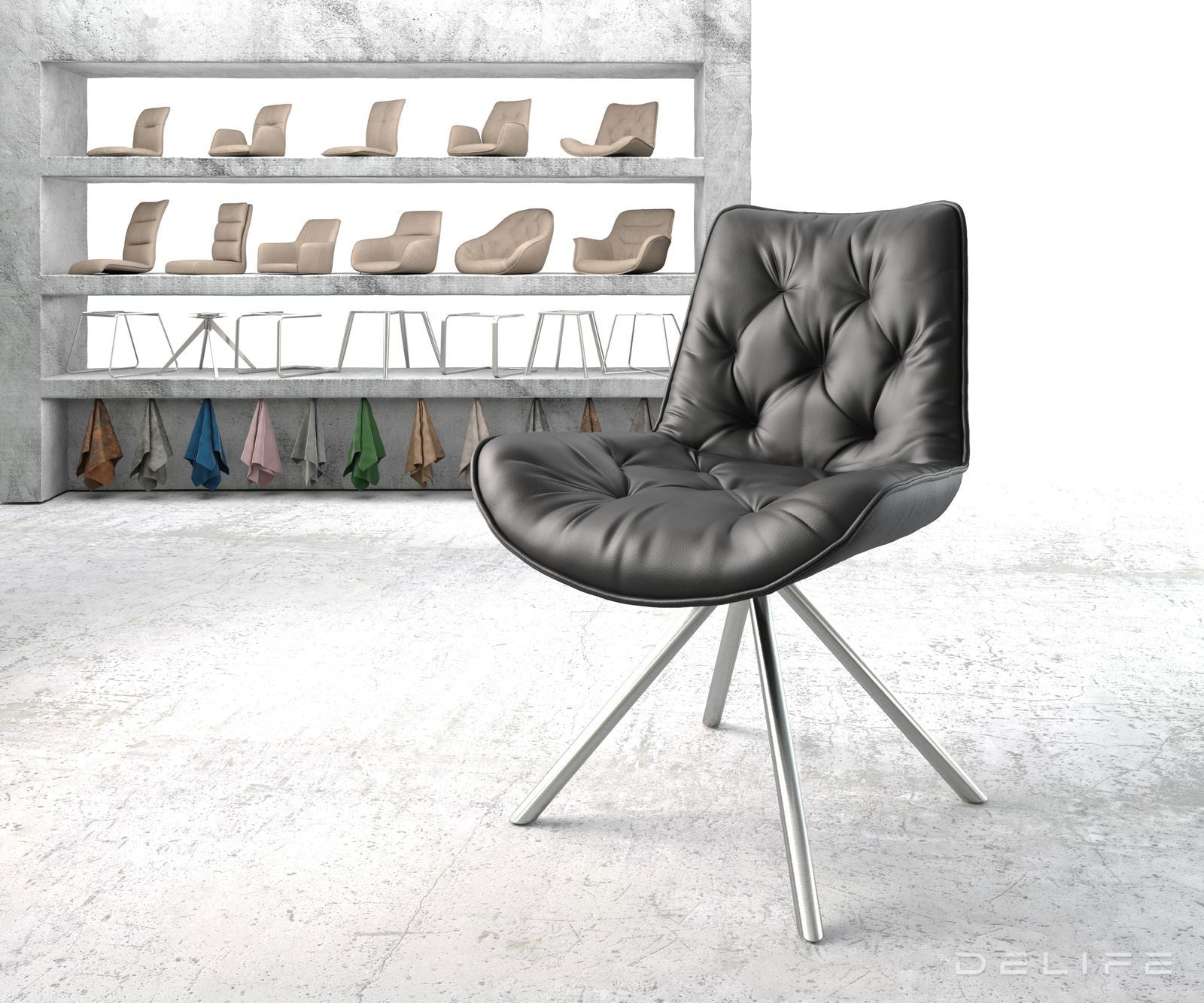 Blagovaonska stolica Taimi, Materijal: Koža