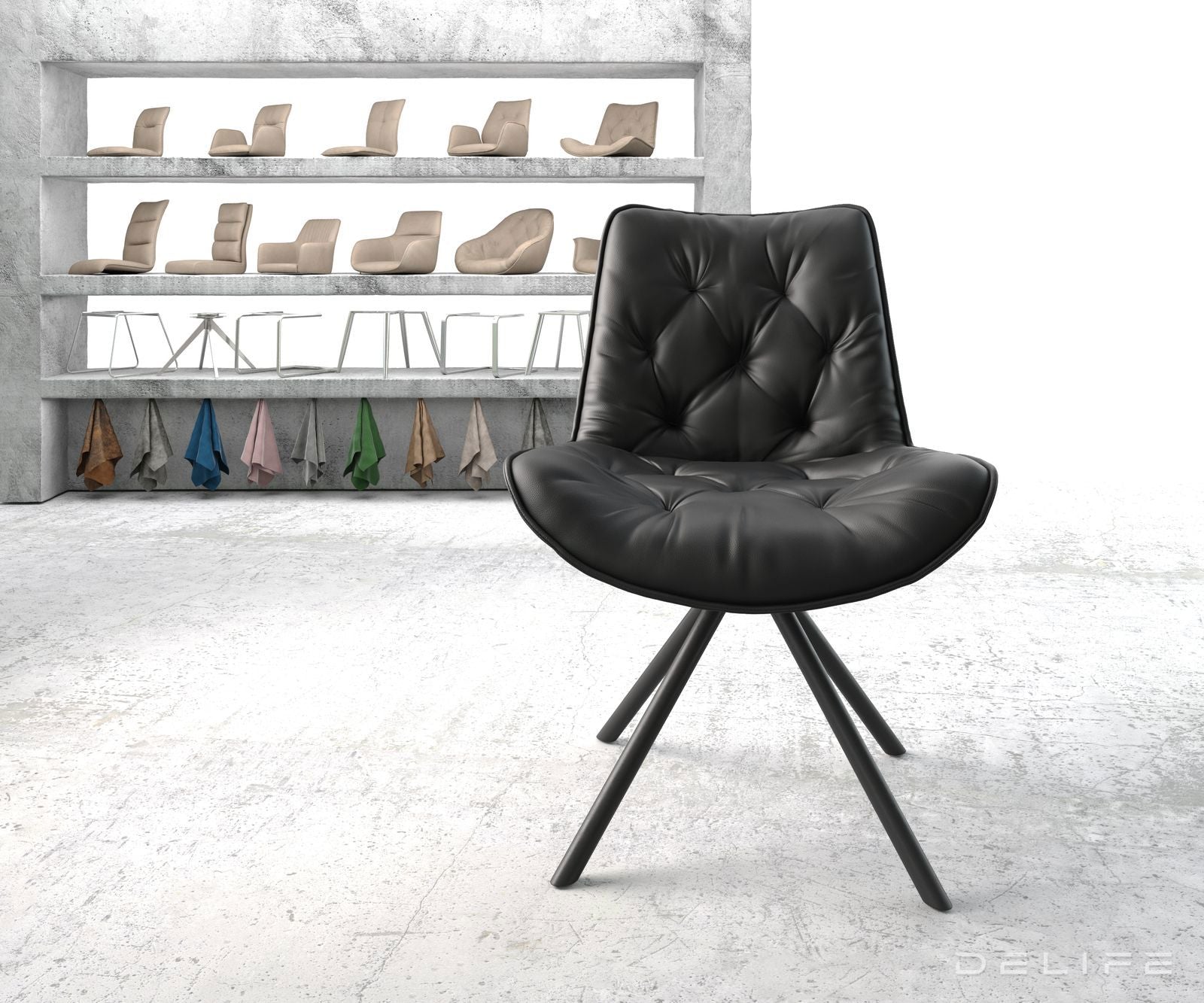 Blagovaonska stolica Taimi, Materijal: Koža