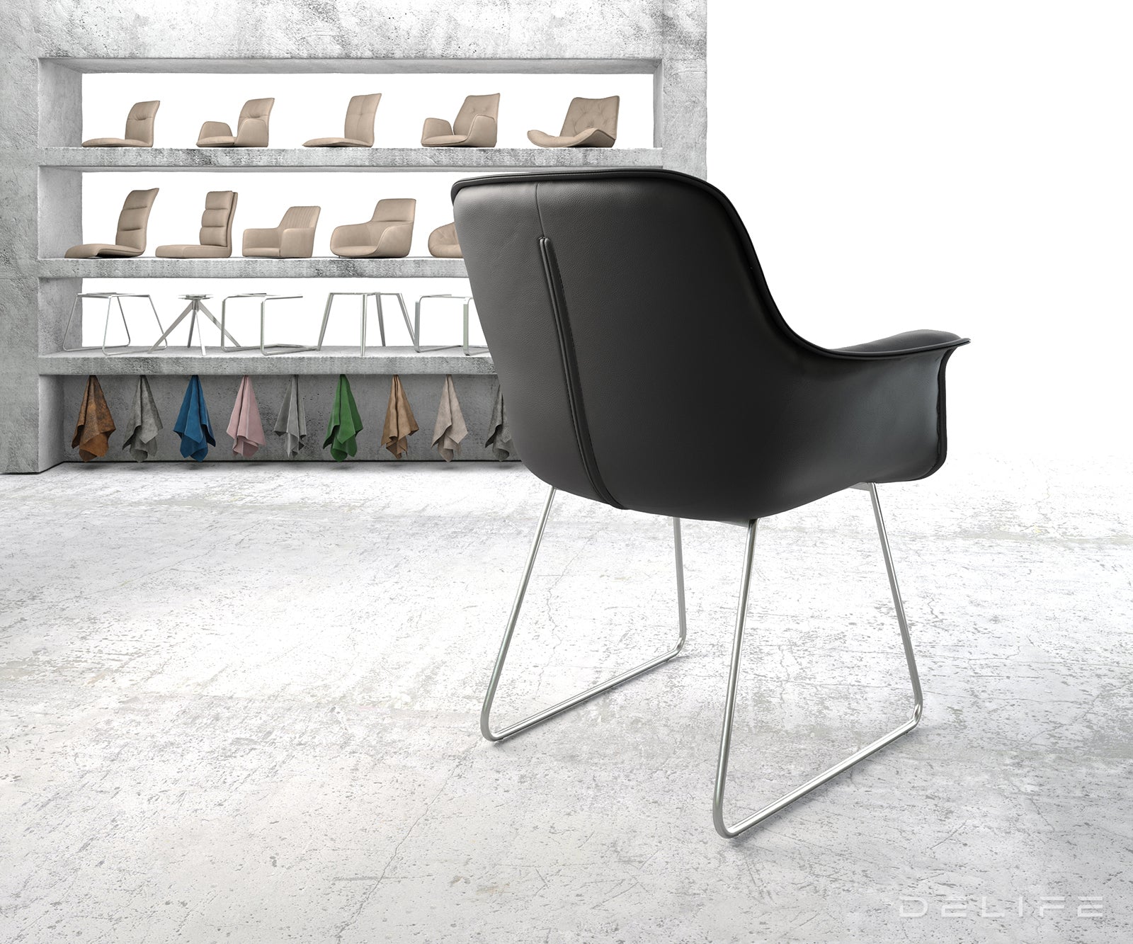 Blagovaonska stolica Kaira, Materijal: Koža