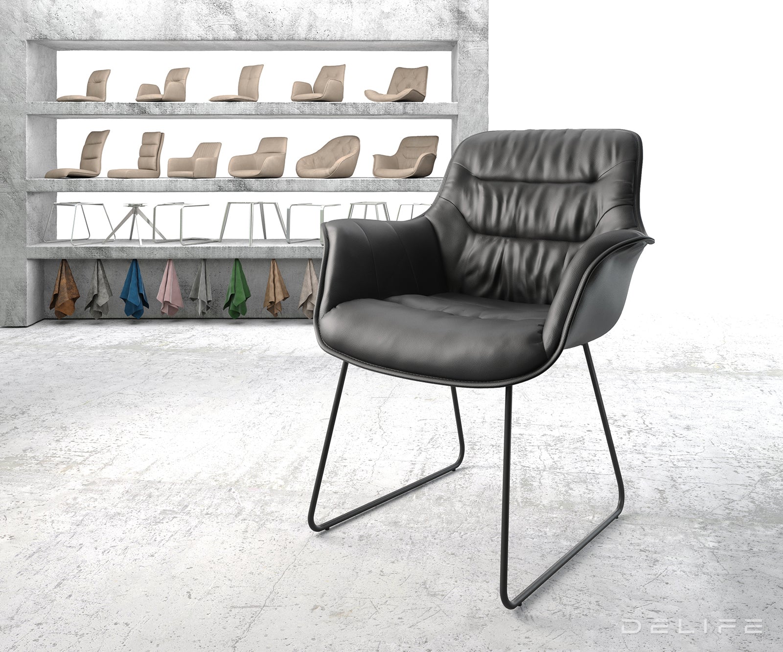 Blagovaonska stolica Kaira, Materijal: Koža