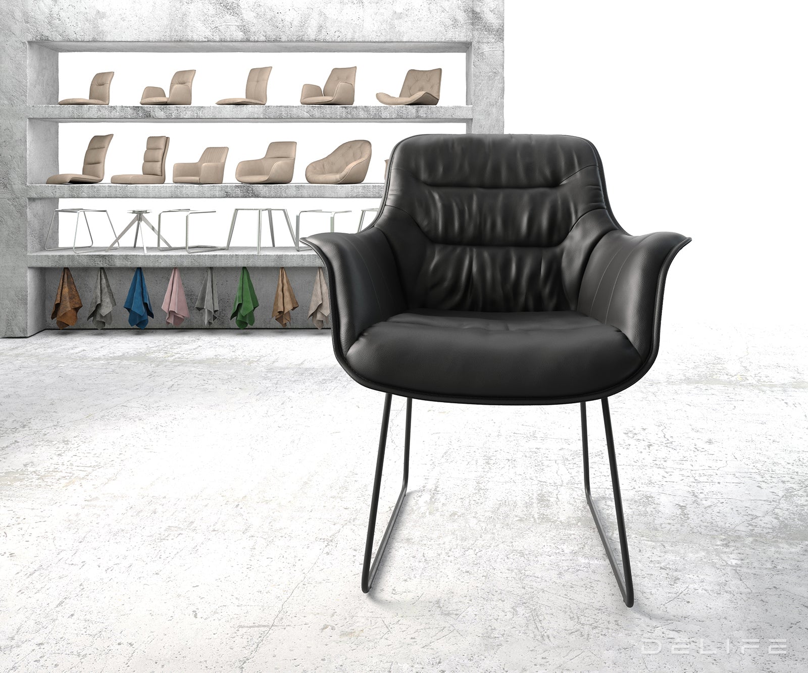 Blagovaonska stolica Kaira, Materijal: Koža