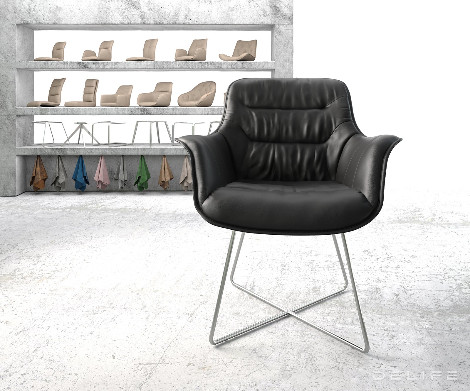 Blagovaonska stolica Kaira, Materijal: Koža