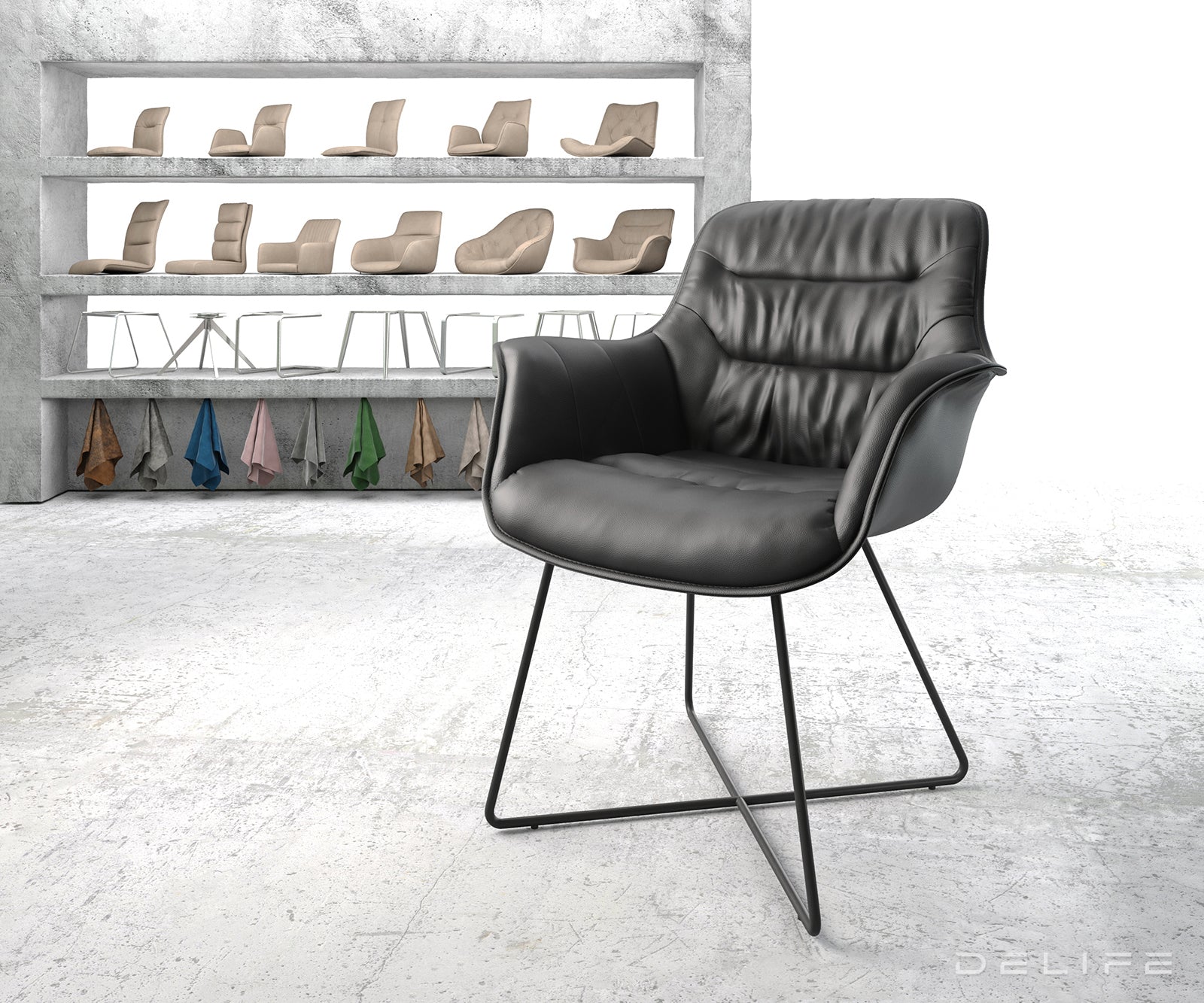 Blagovaonska stolica Kaira, Materijal: Koža