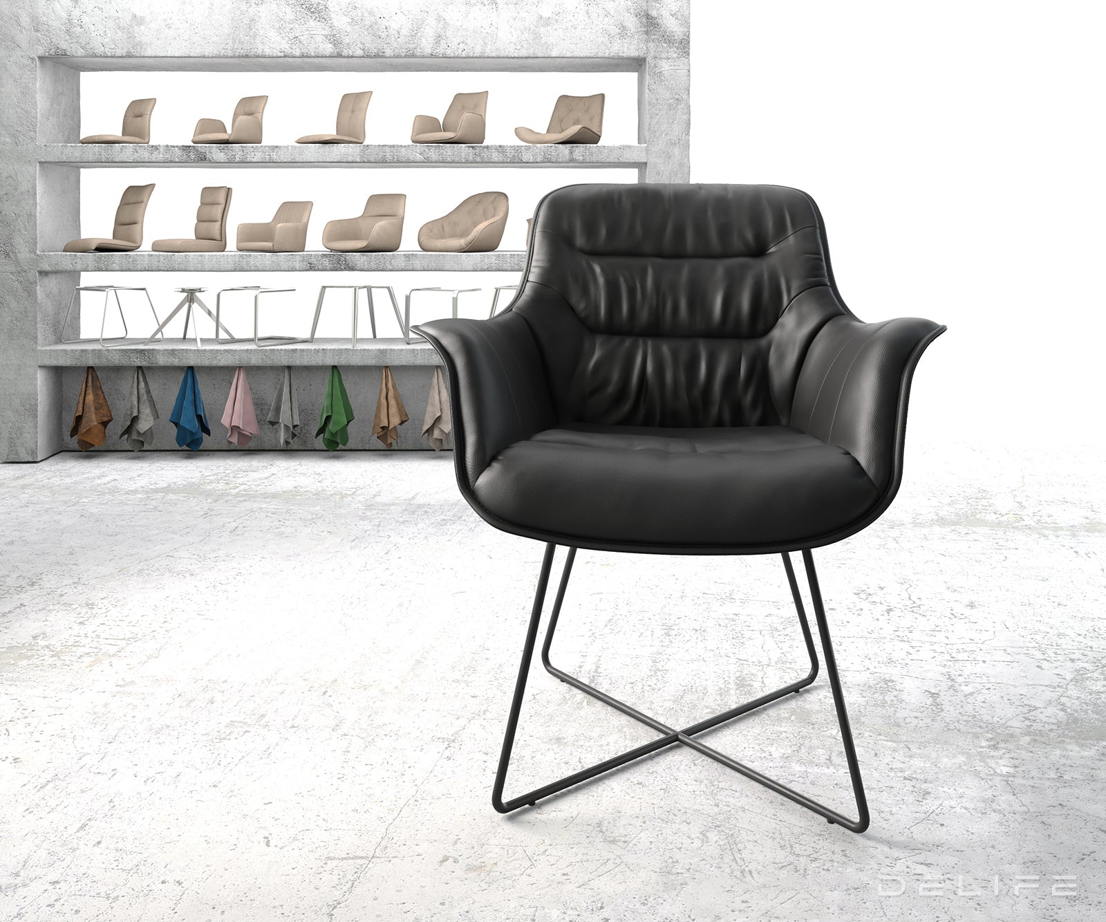 Blagovaonska stolica Kaira, Materijal: Koža