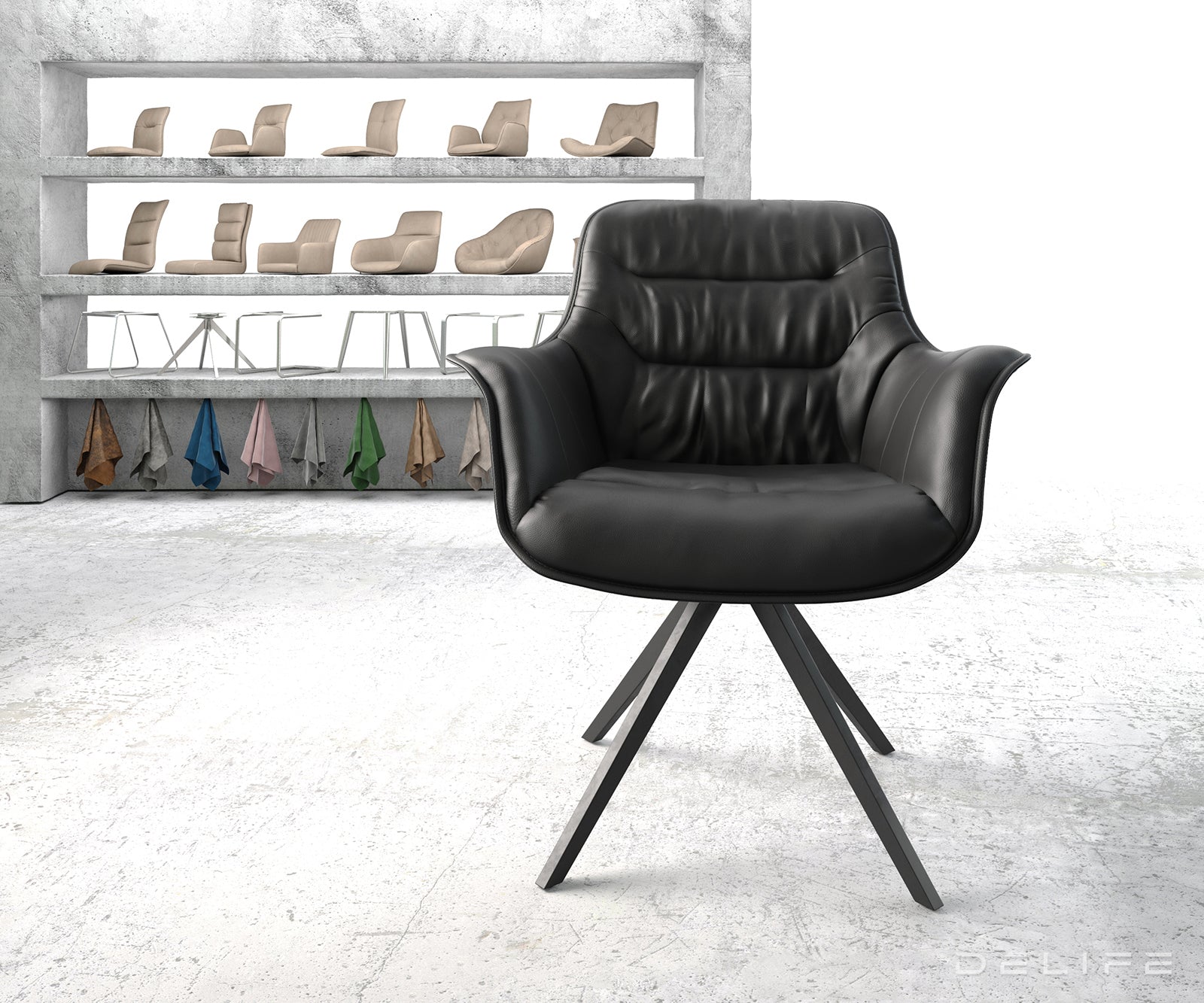 Blagovaonska stolica Kaira, Materijal: Koža