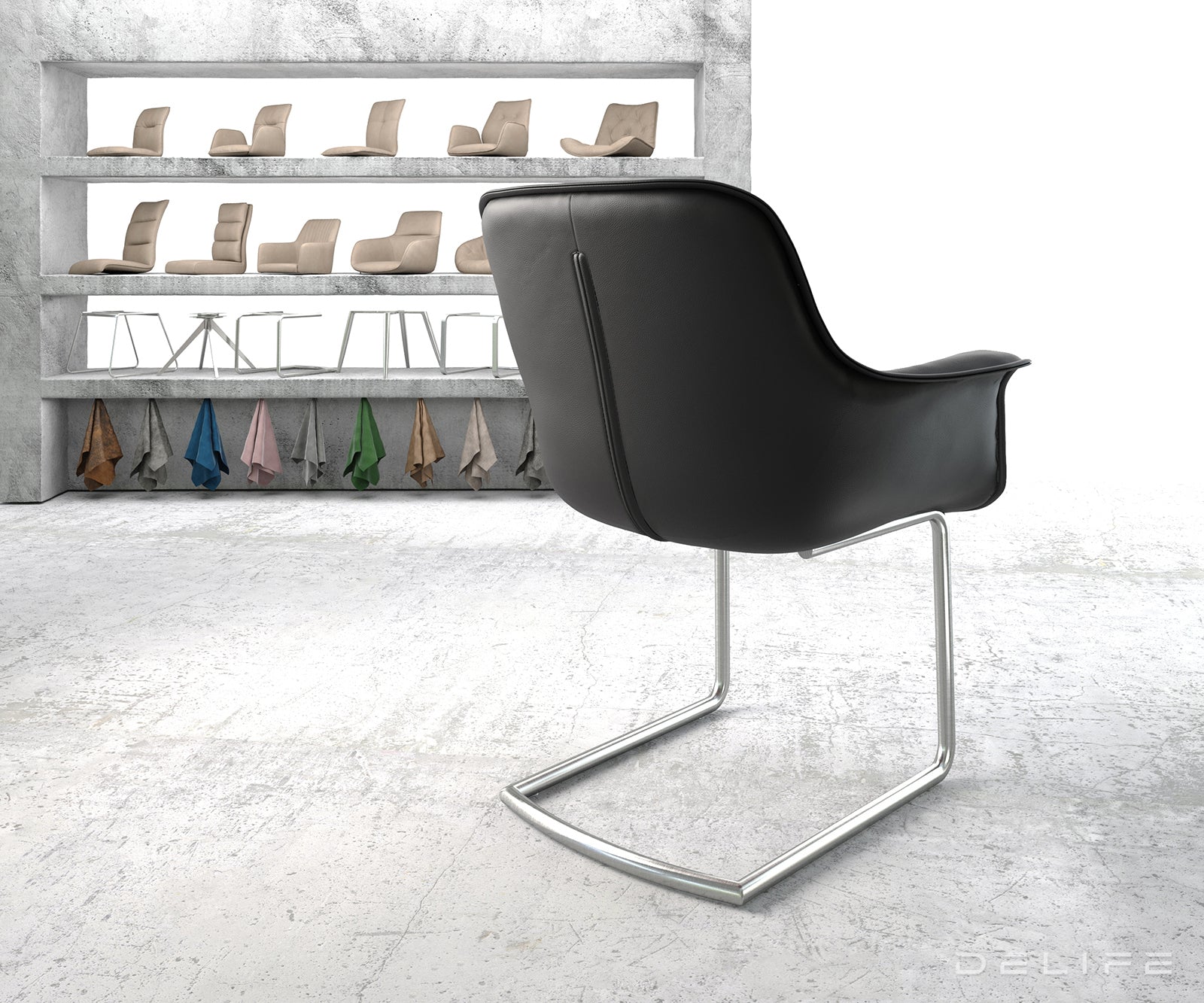 Blagovaonska stolica Kaira, Materijal: Koža