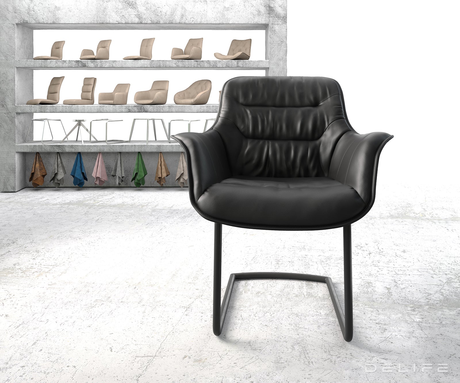 Blagovaonska stolica Kaira, Materijal: Koža