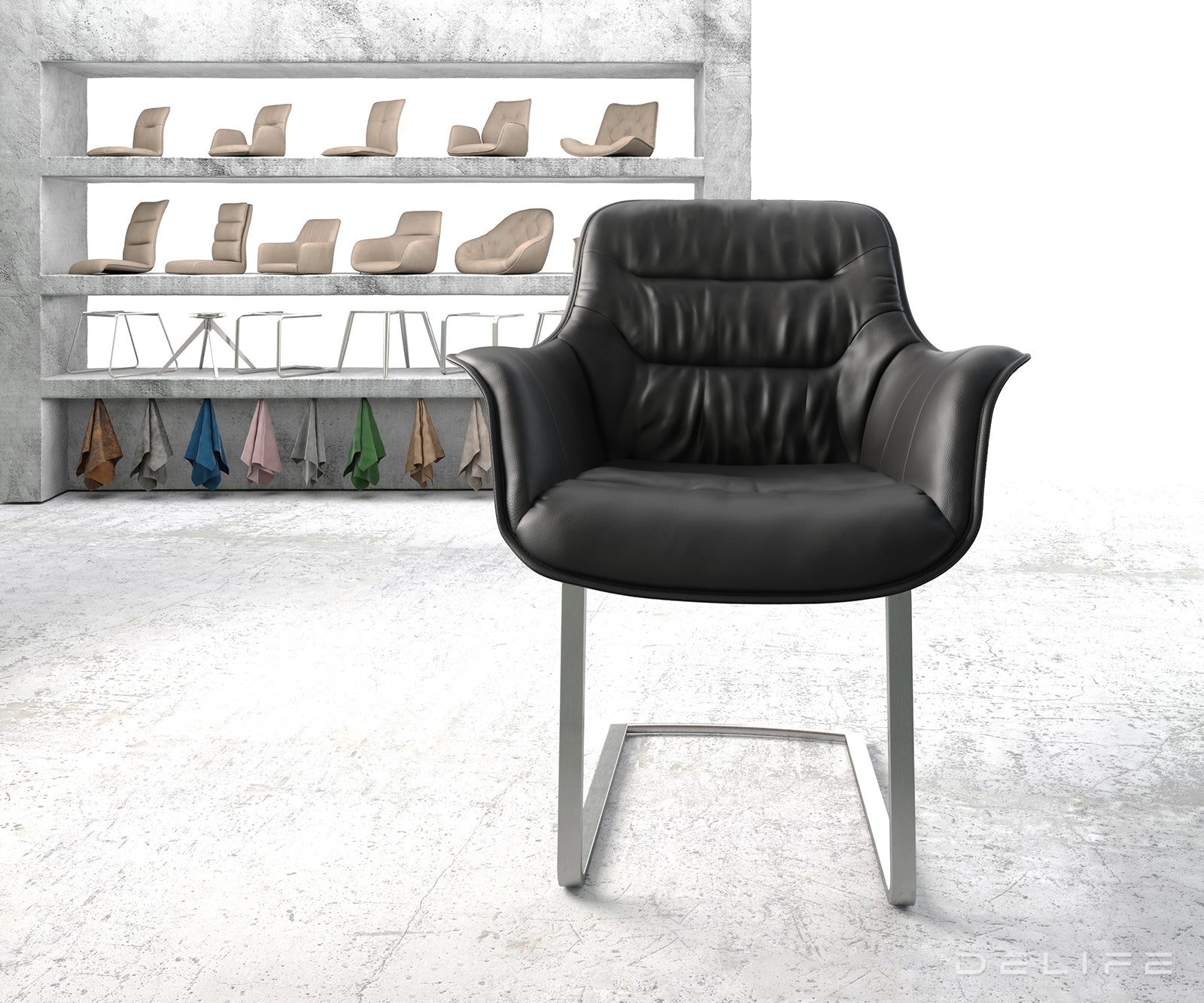 Blagovaonska stolica Kaira, Materijal: Koža