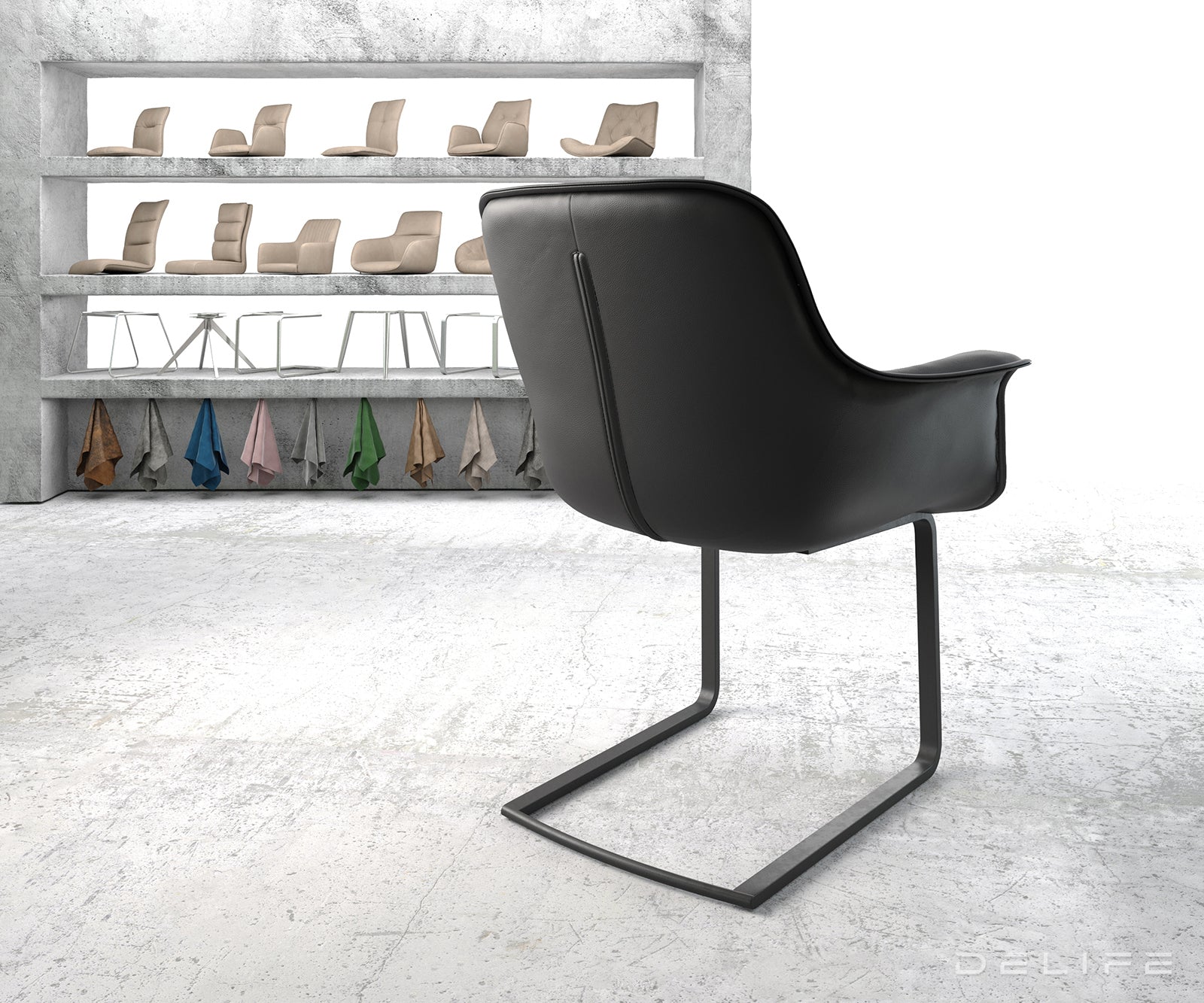 Blagovaonska stolica Kaira, Materijal: Koža