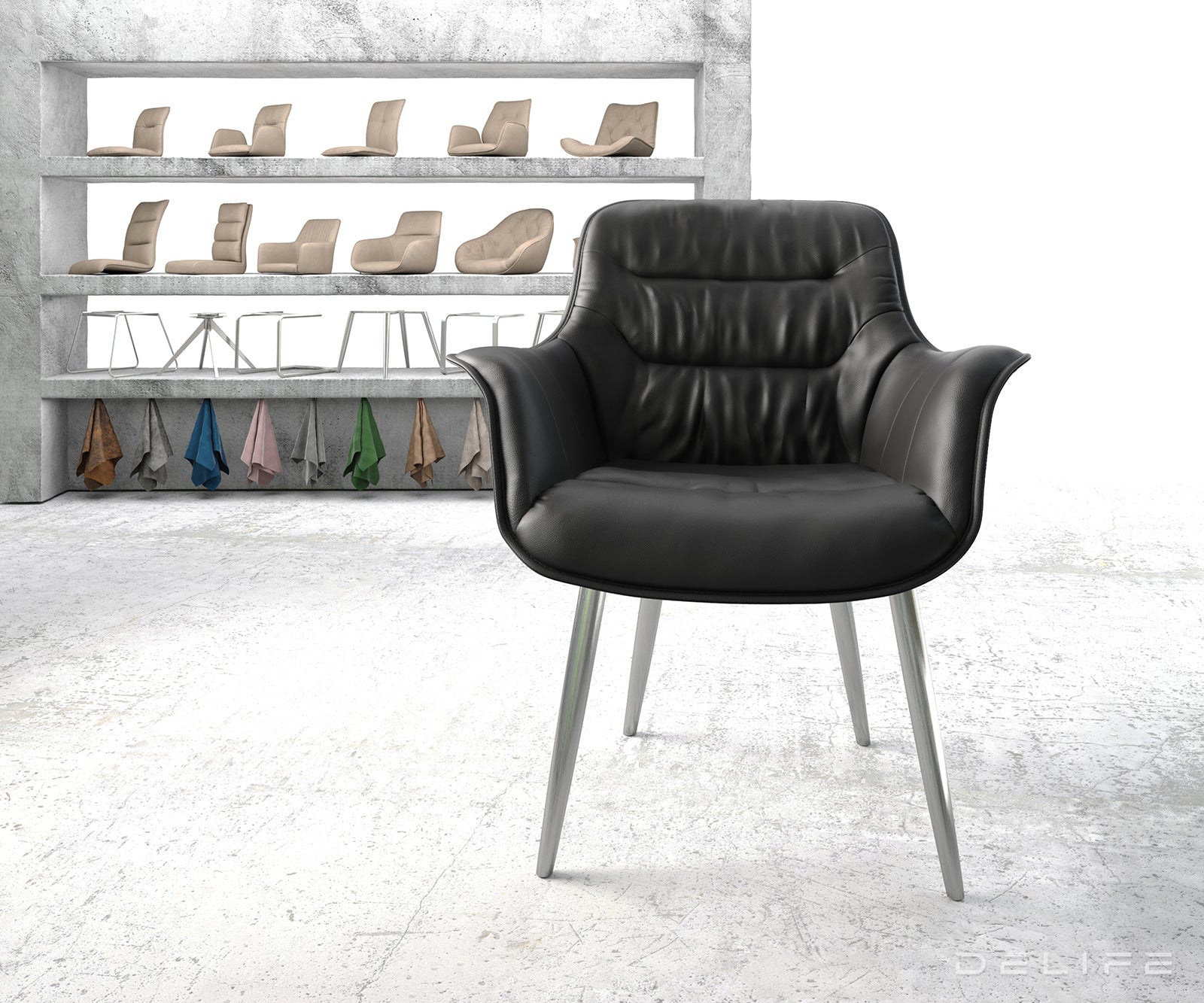 Blagovaonska stolica Kaira, Materijal: Koža