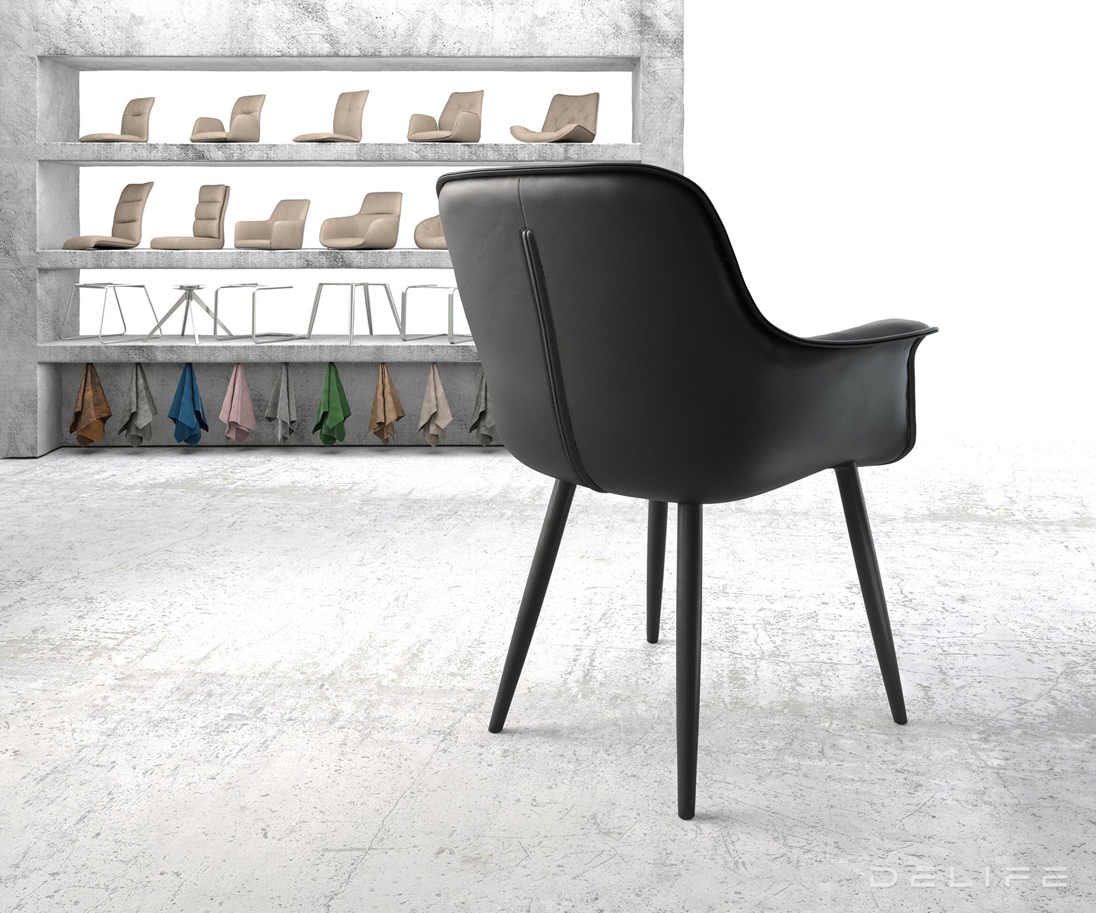 Blagovaonska stolica Kaira, Materijal: Koža