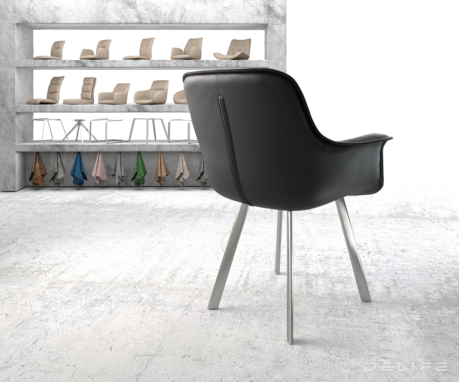 Blagovaonska stolica Kaira, Materijal: Koža