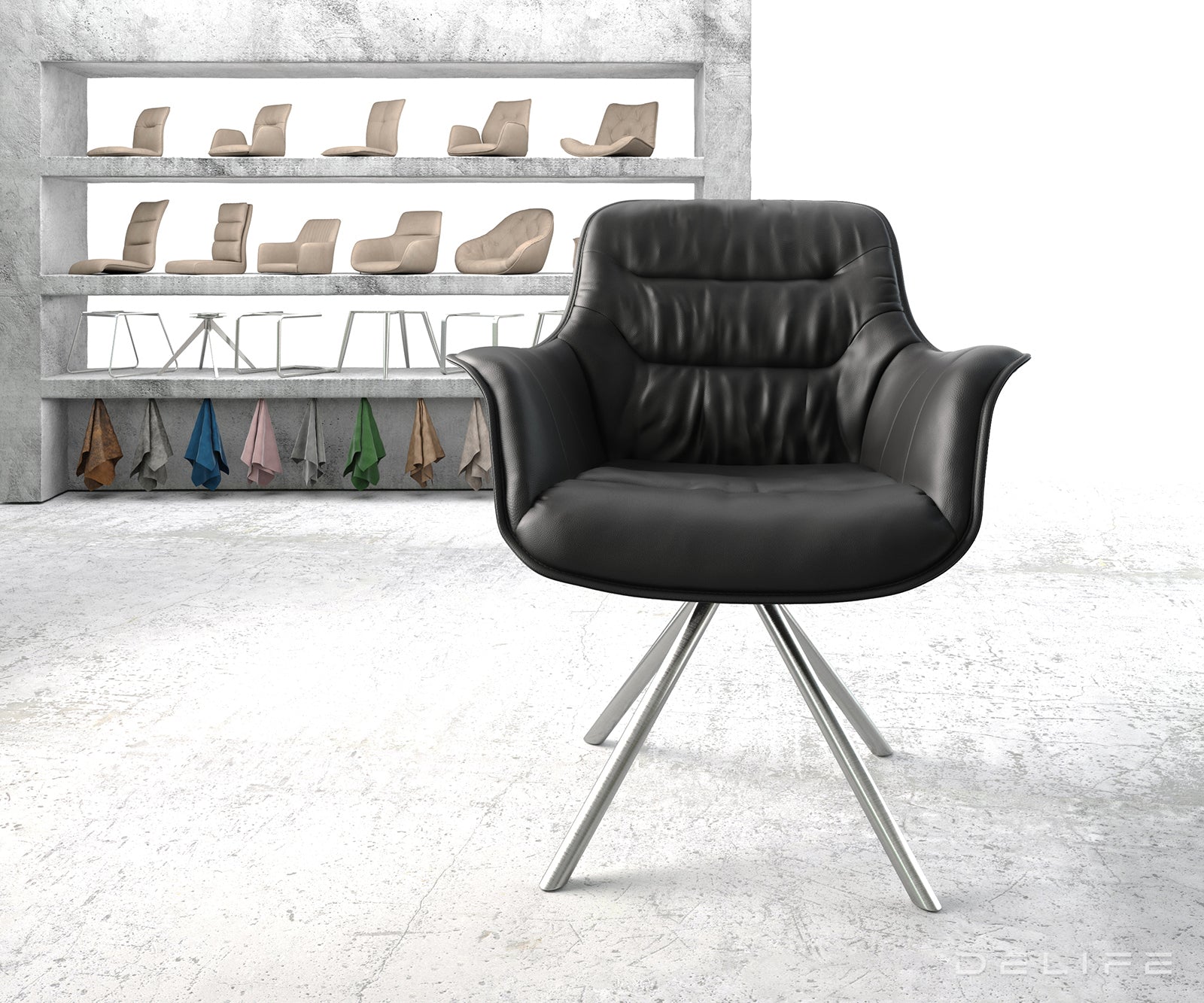 Blagovaonska stolica Kaira, Materijal: Koža