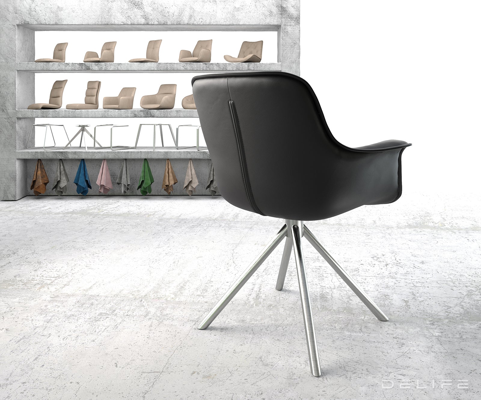 Blagovaonska stolica Kaira, Materijal: Koža