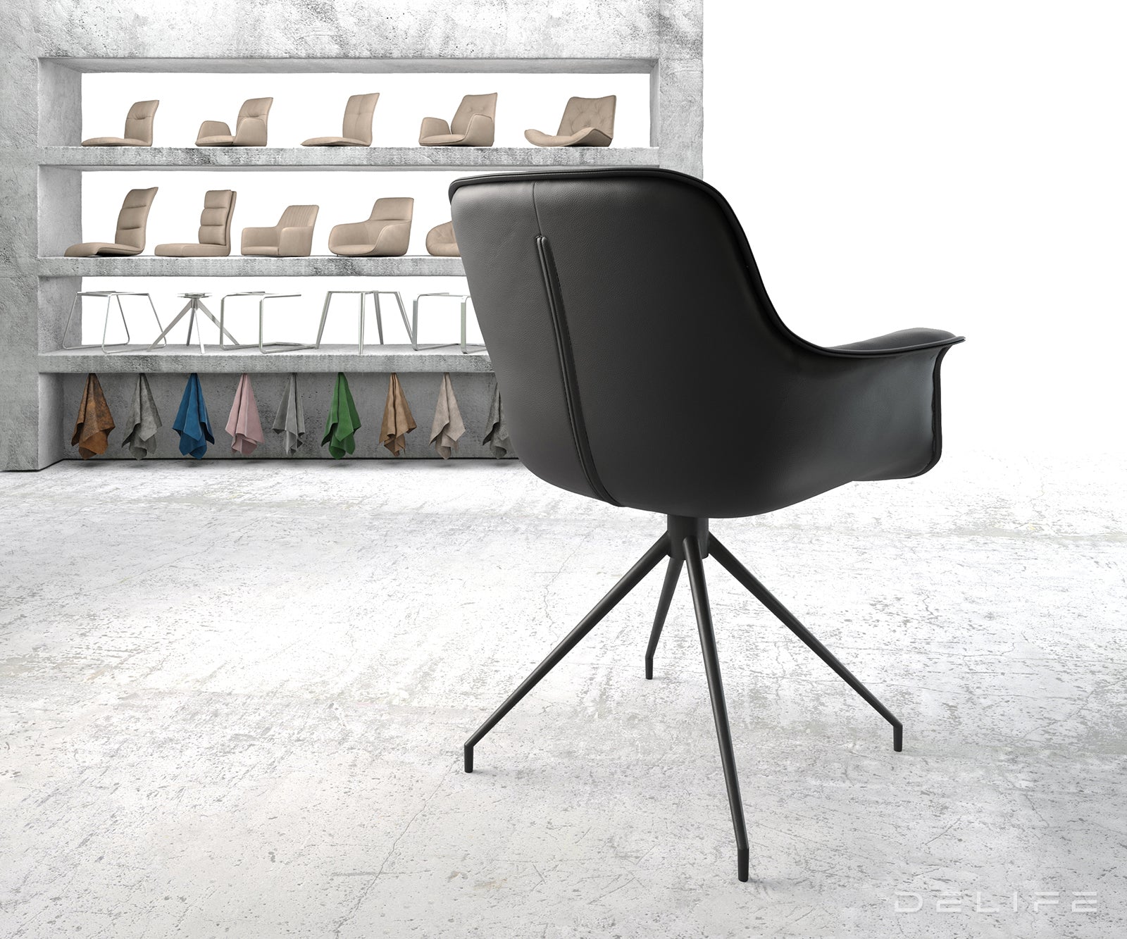 Blagovaonska stolica Kaira, Materijal: Koža