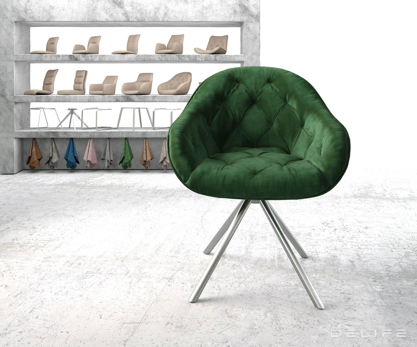 Blagovaonska stolica Gaio, Materijal: Baršun