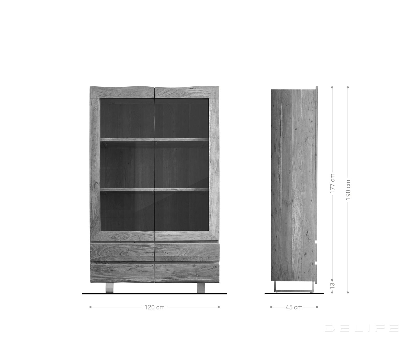 Visoka komoda Live-Edge 120x190cm, Materijal: Bagrem