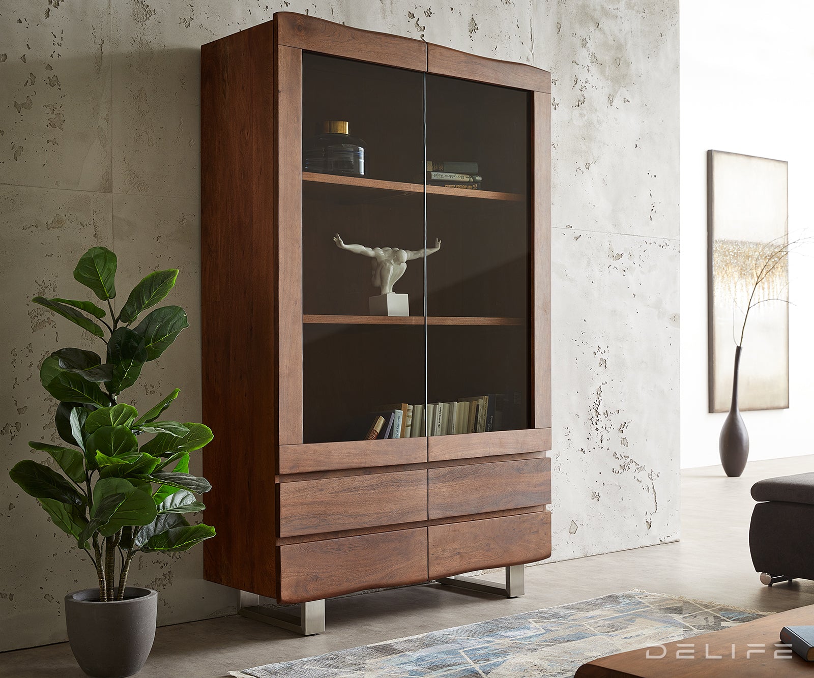 Visoka komoda Live-Edge 120x190cm, Materijal: Bagrem