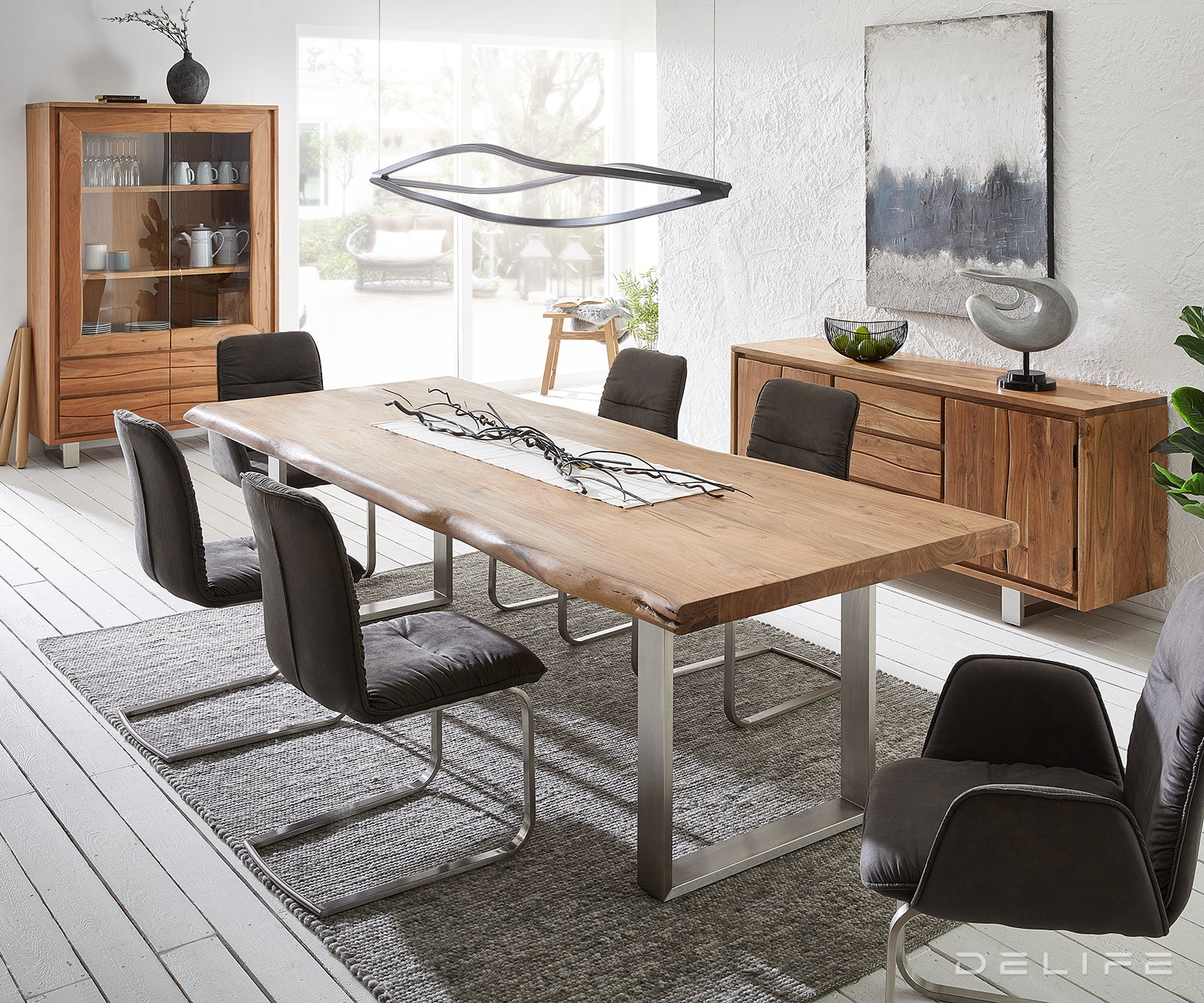 Visoka komoda Live-Edge 120x190cm, Materijal: Bagrem