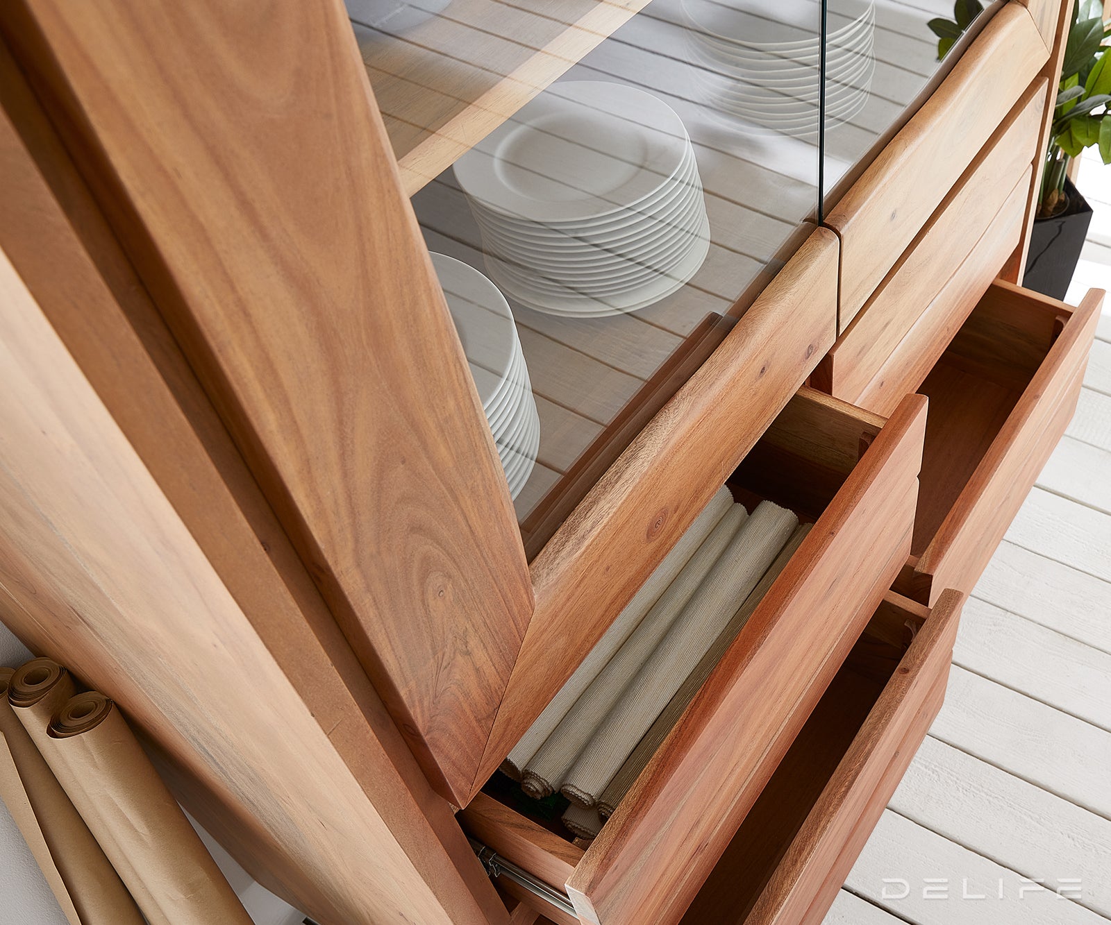 Visoka komoda Live-Edge 120x190cm, Materijal: Bagrem