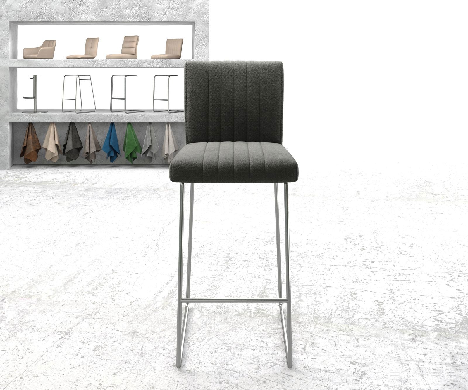 Barska stolica Luiga, Materijal: Strukturirana tkanina