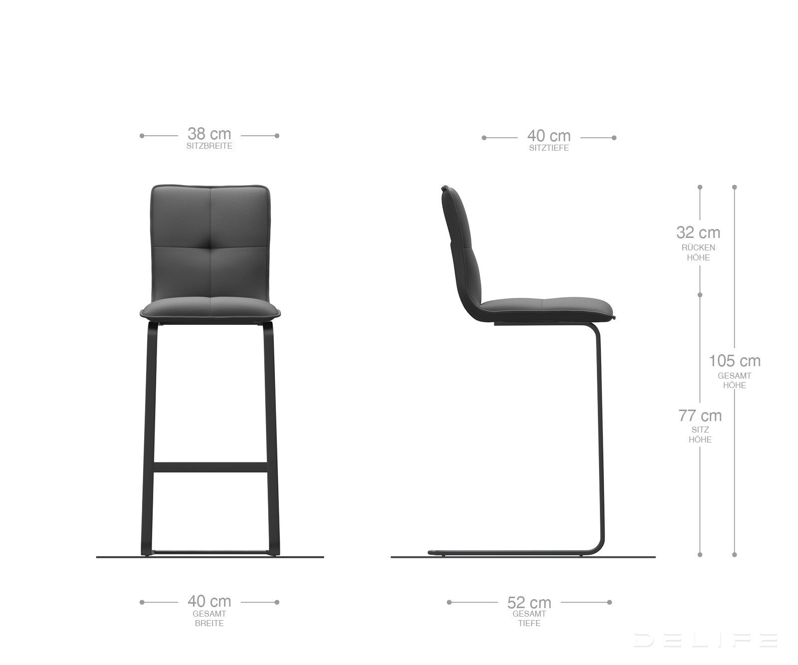 Barska stolica Maddy, Materijal: Baršun