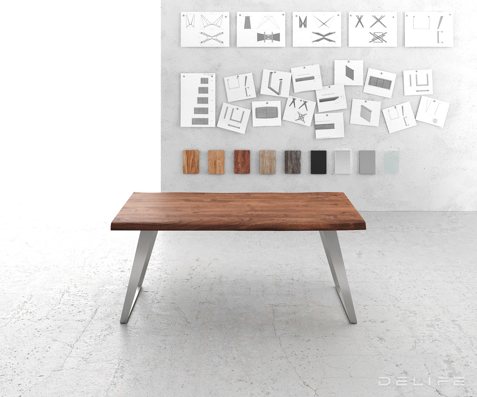 Blagovaonski stol Edge, Materijal: Bagrem, Debljina ploče: 5,5cm