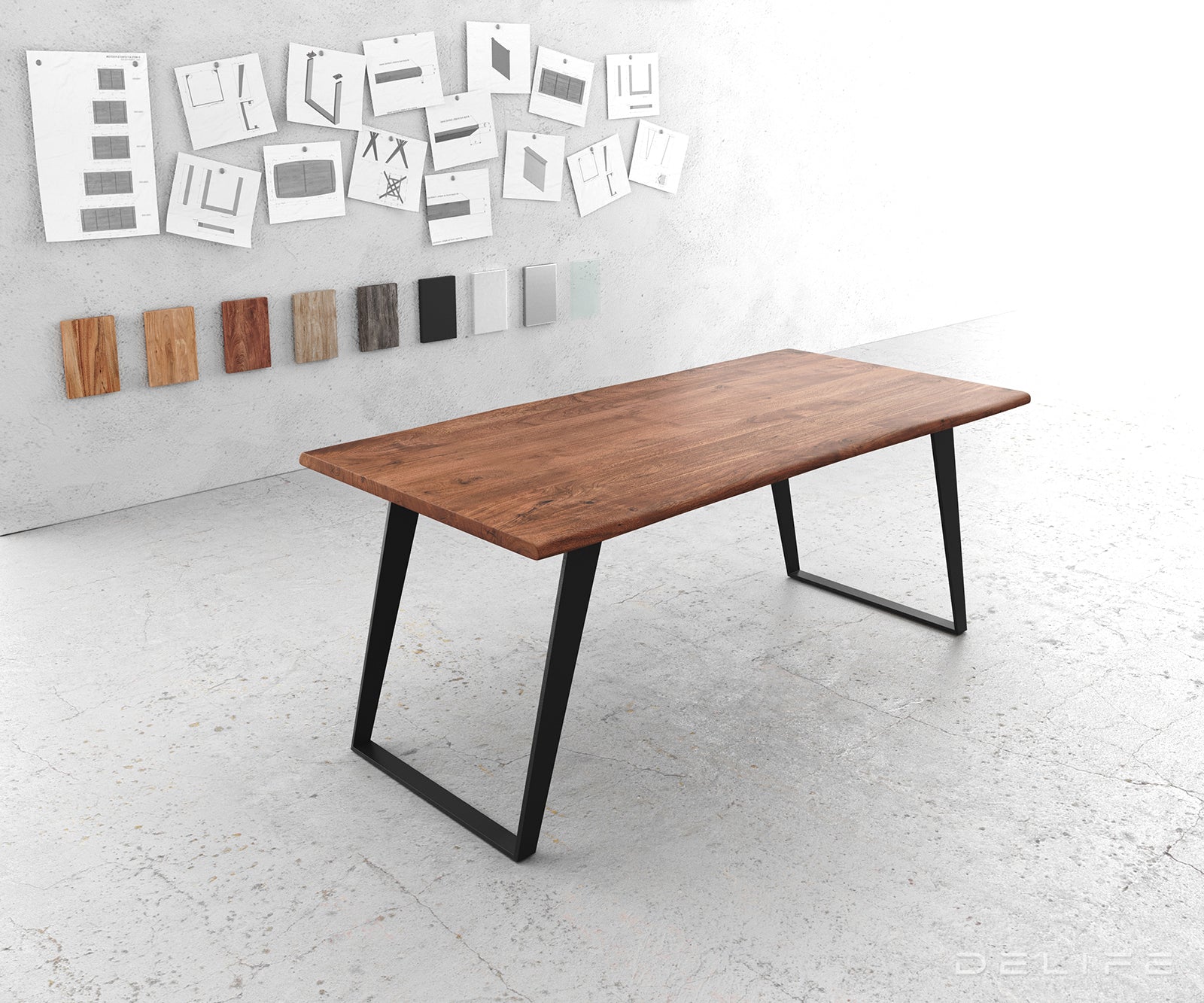 Blagovaonski stol Edge, Materijal: Bagrem, Debljina ploče: 3,5cm