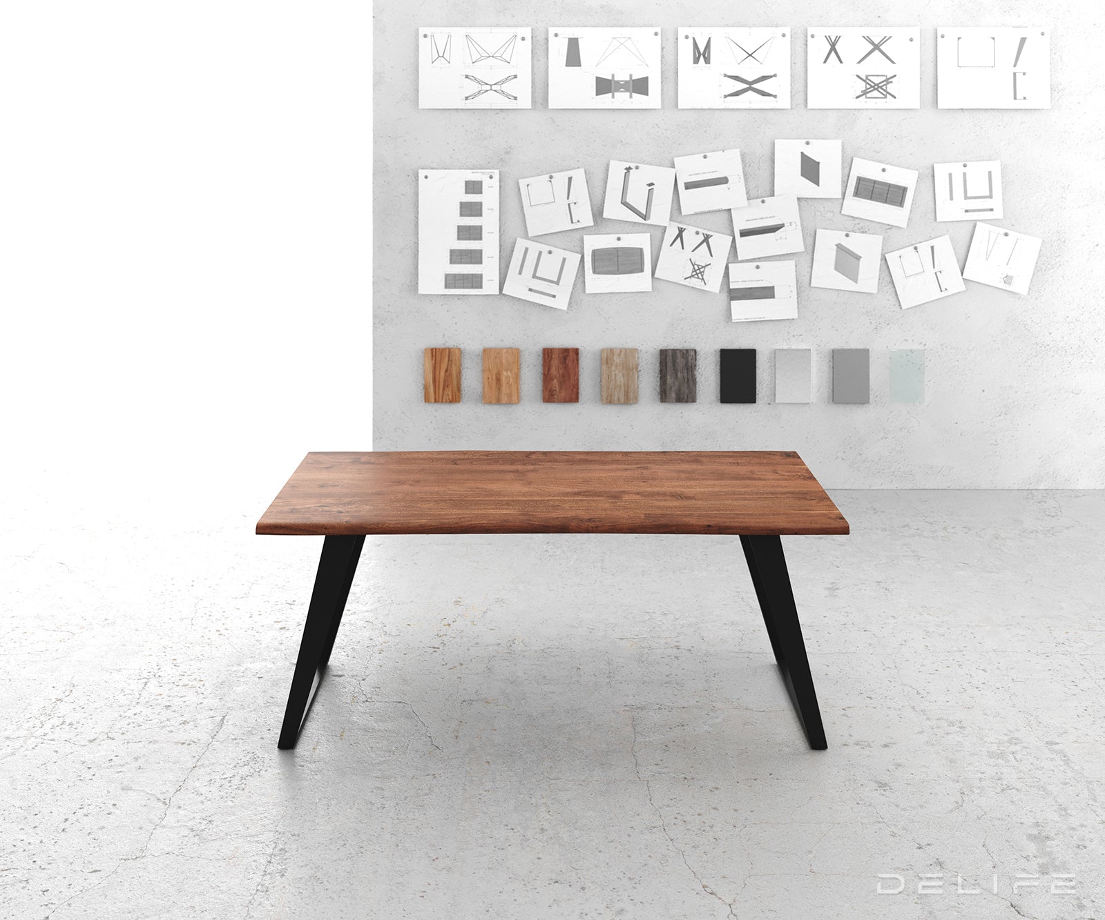 Blagovaonski stol Edge, Materijal: Bagrem, Debljina ploče: 3,5cm