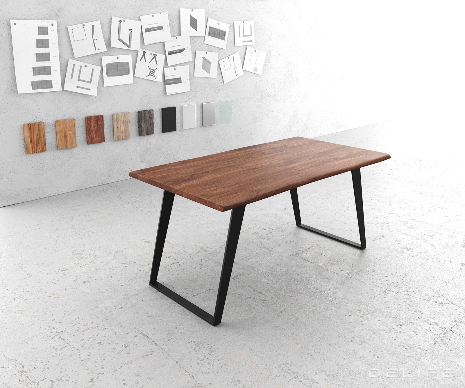 Blagovaonski stol Edge, Materijal: Bagrem, Debljina ploče: 3,5cm