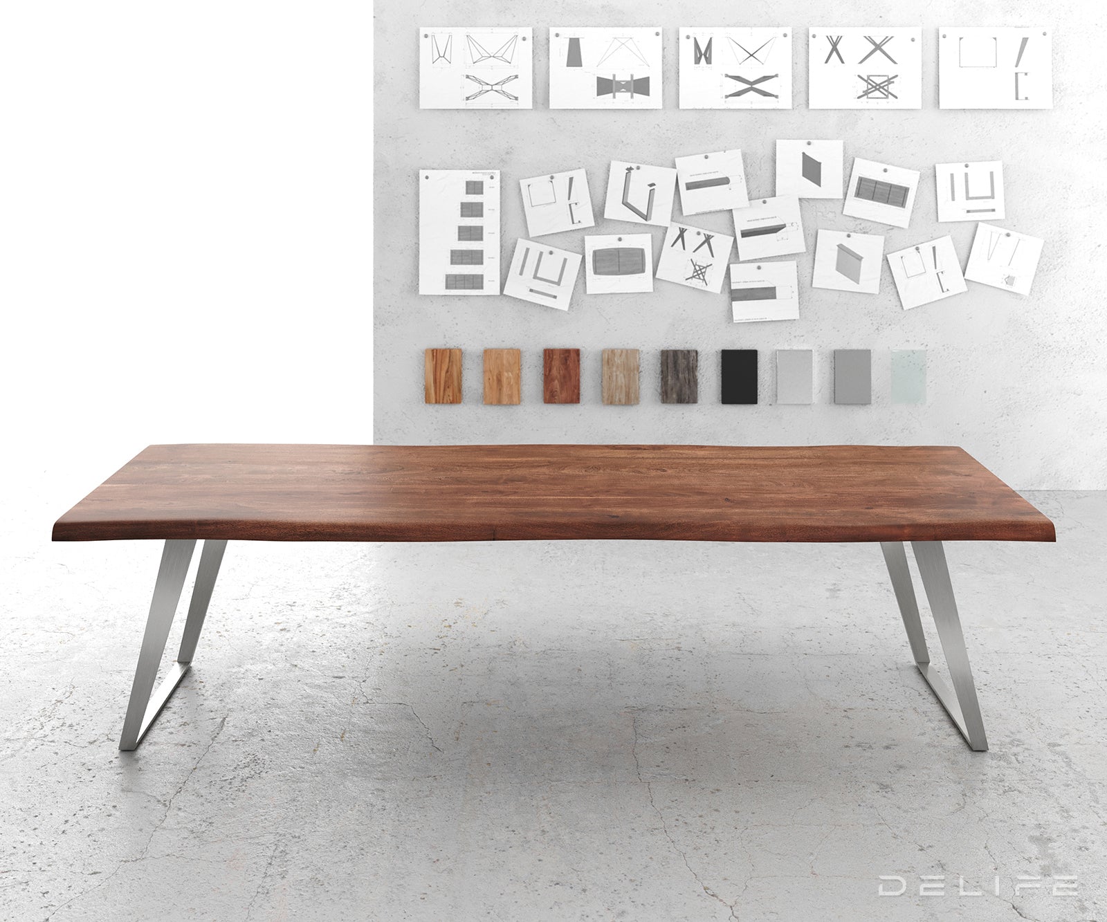 Blagovaonski stol Edge, Materijal: Bagrem, Debljina ploče: 5,5cm