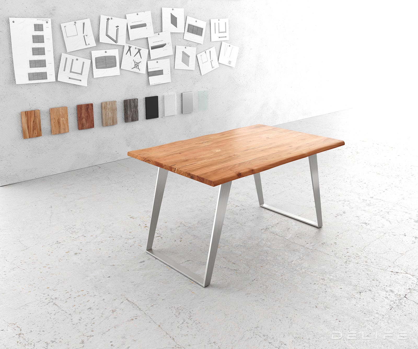 Blagovaonski stol Edge, Materijal: Bagrem, Debljina ploče: 3,5cm